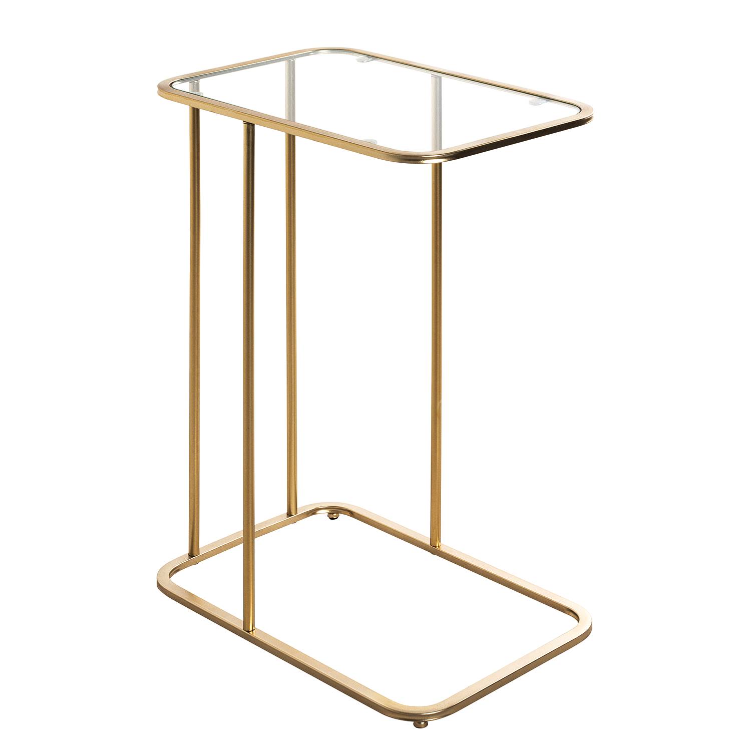 Sabugal Beistelltisch Glas Metall Goldfarbig