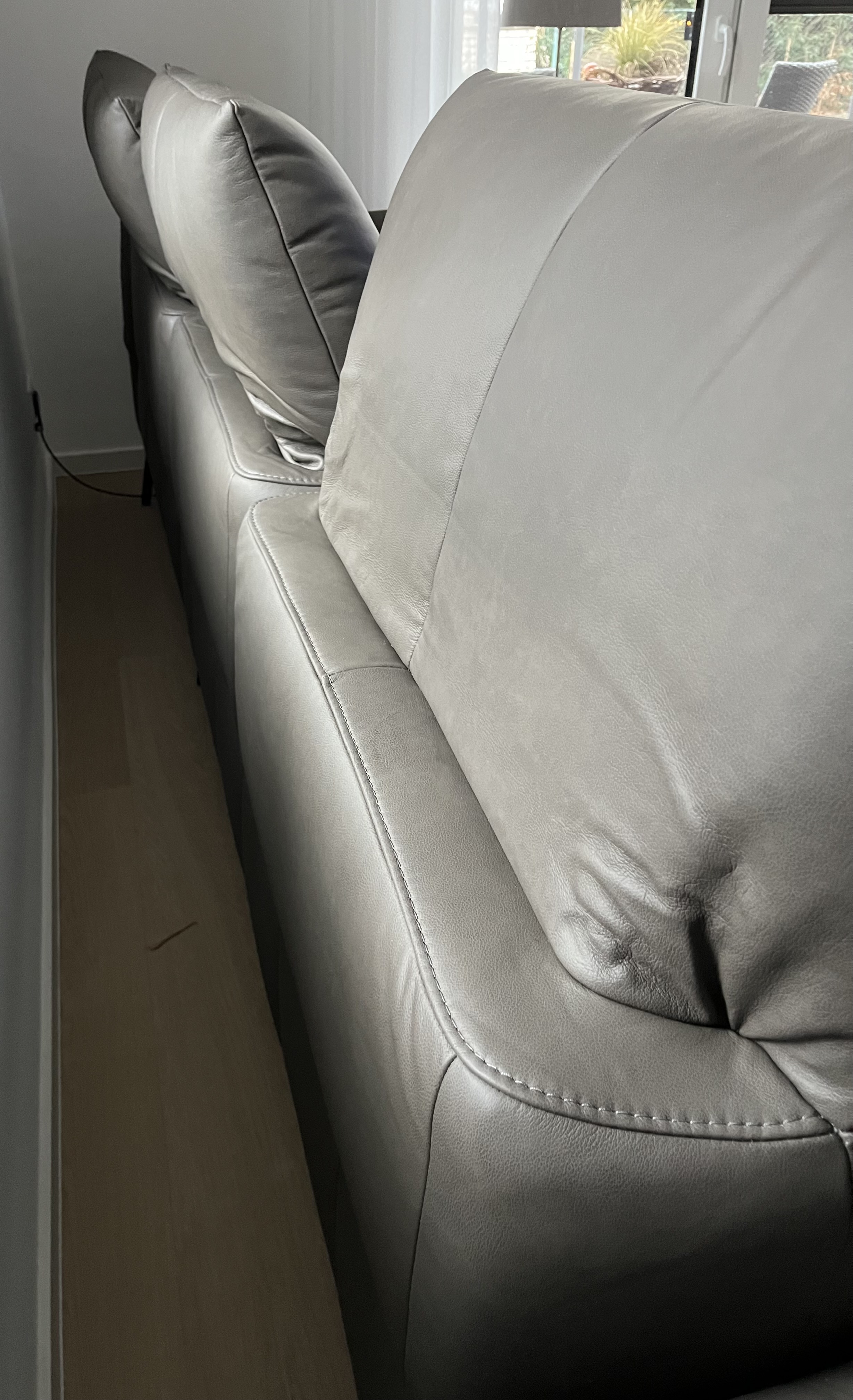 Corner sofa leather grey