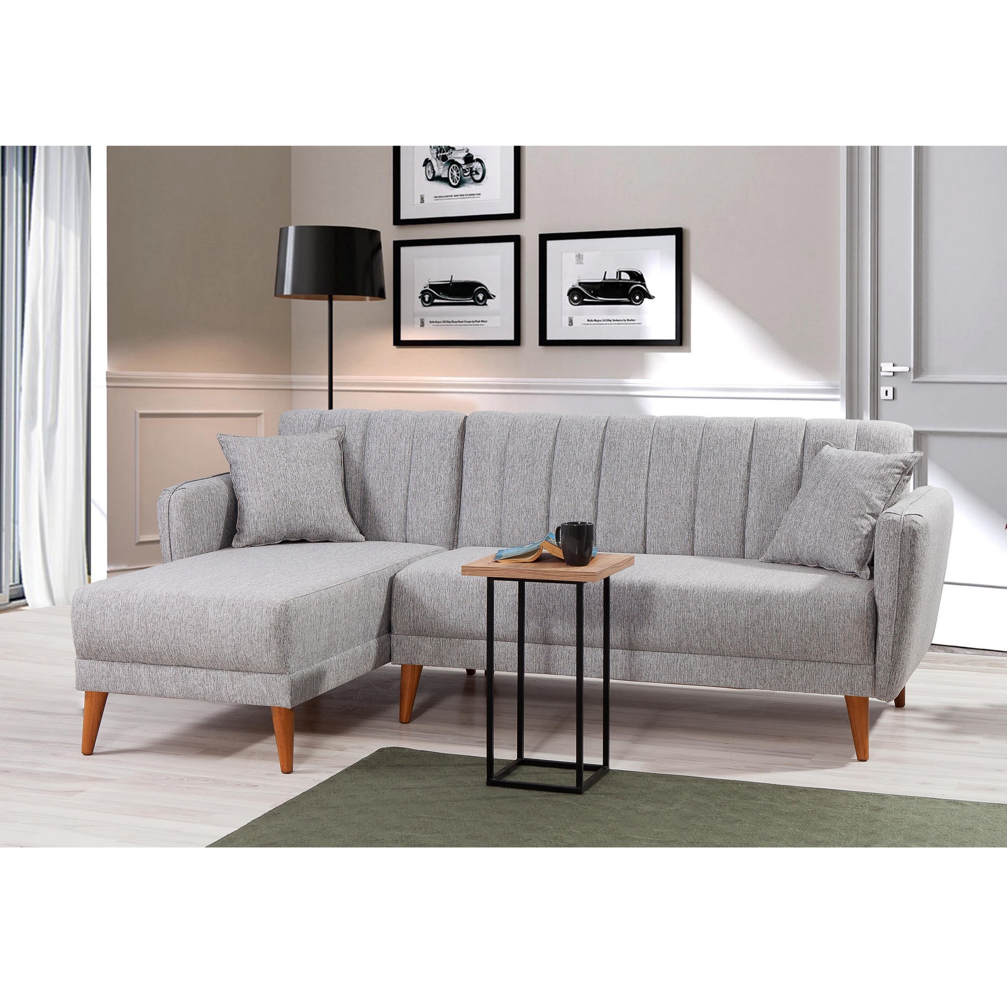 Aqua Corner Schlafsofa Links Grau