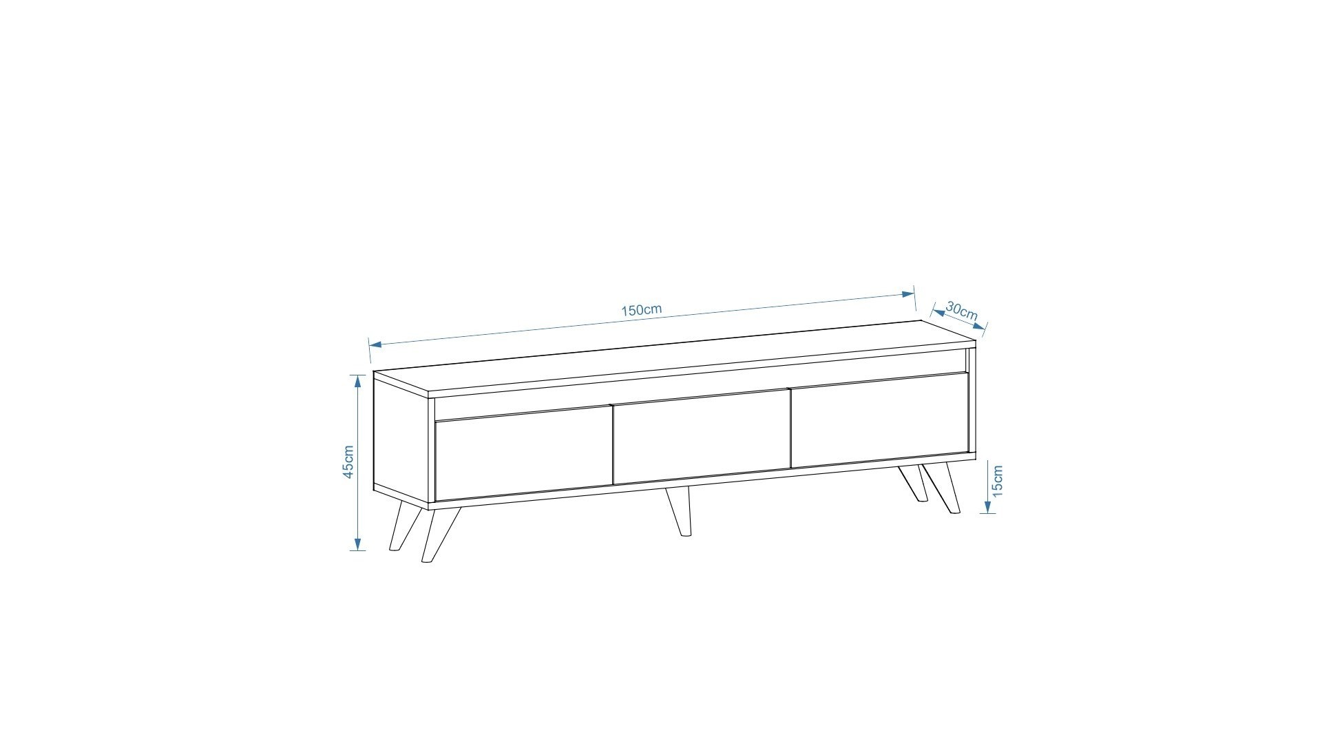 Century Lowboard Holz Walnuss