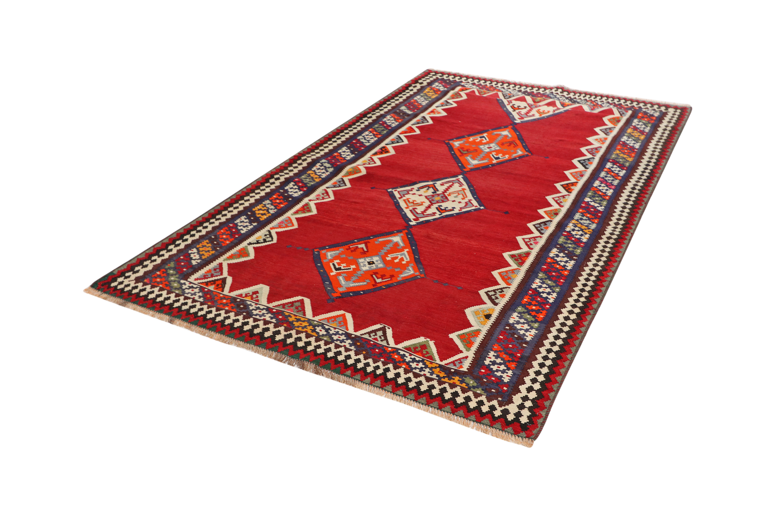 Kelim Gashgai Teppich Old Wolle Mehrfarbig
