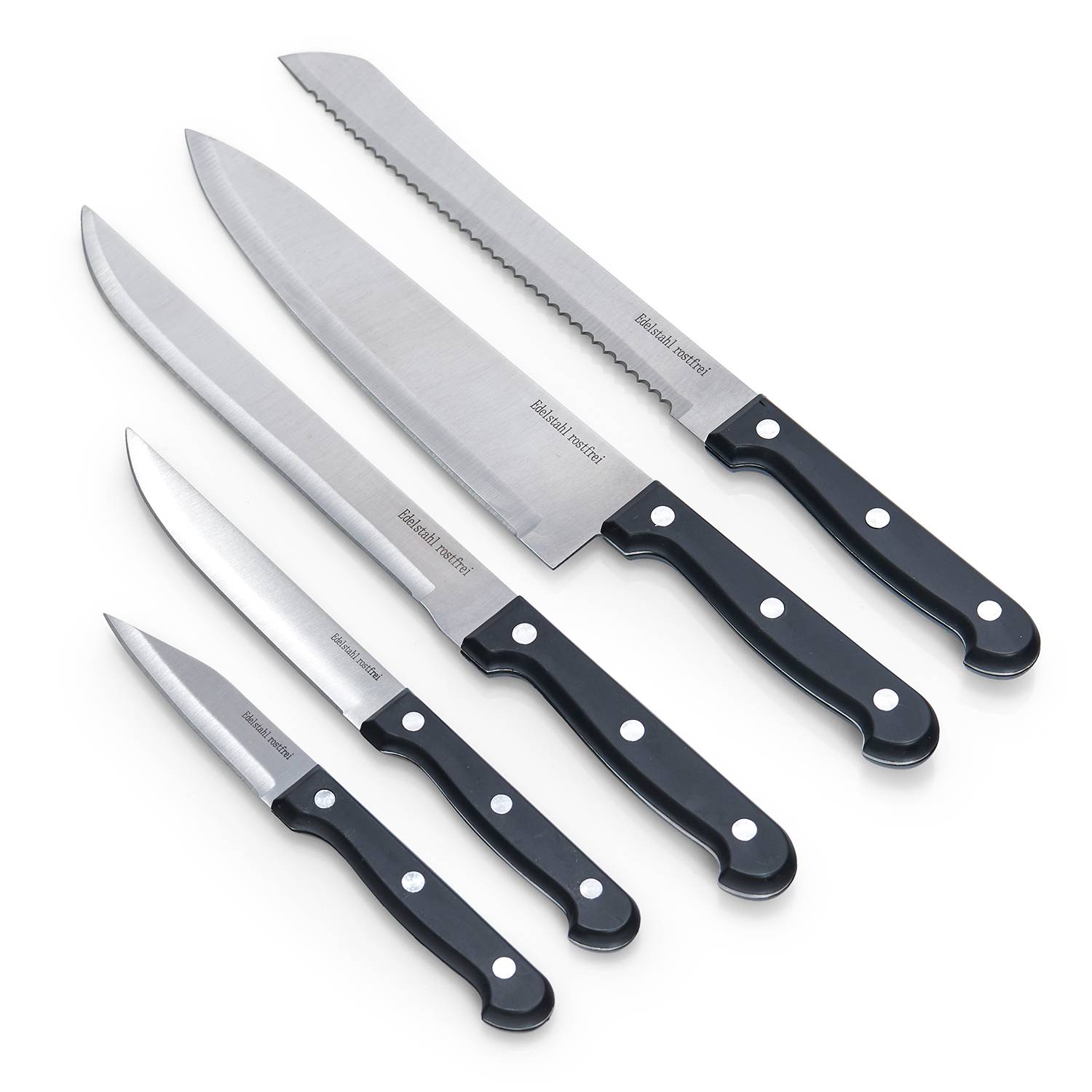 Messerblock-Set Ulka 6-tlg. Schwarz Ø 11cm