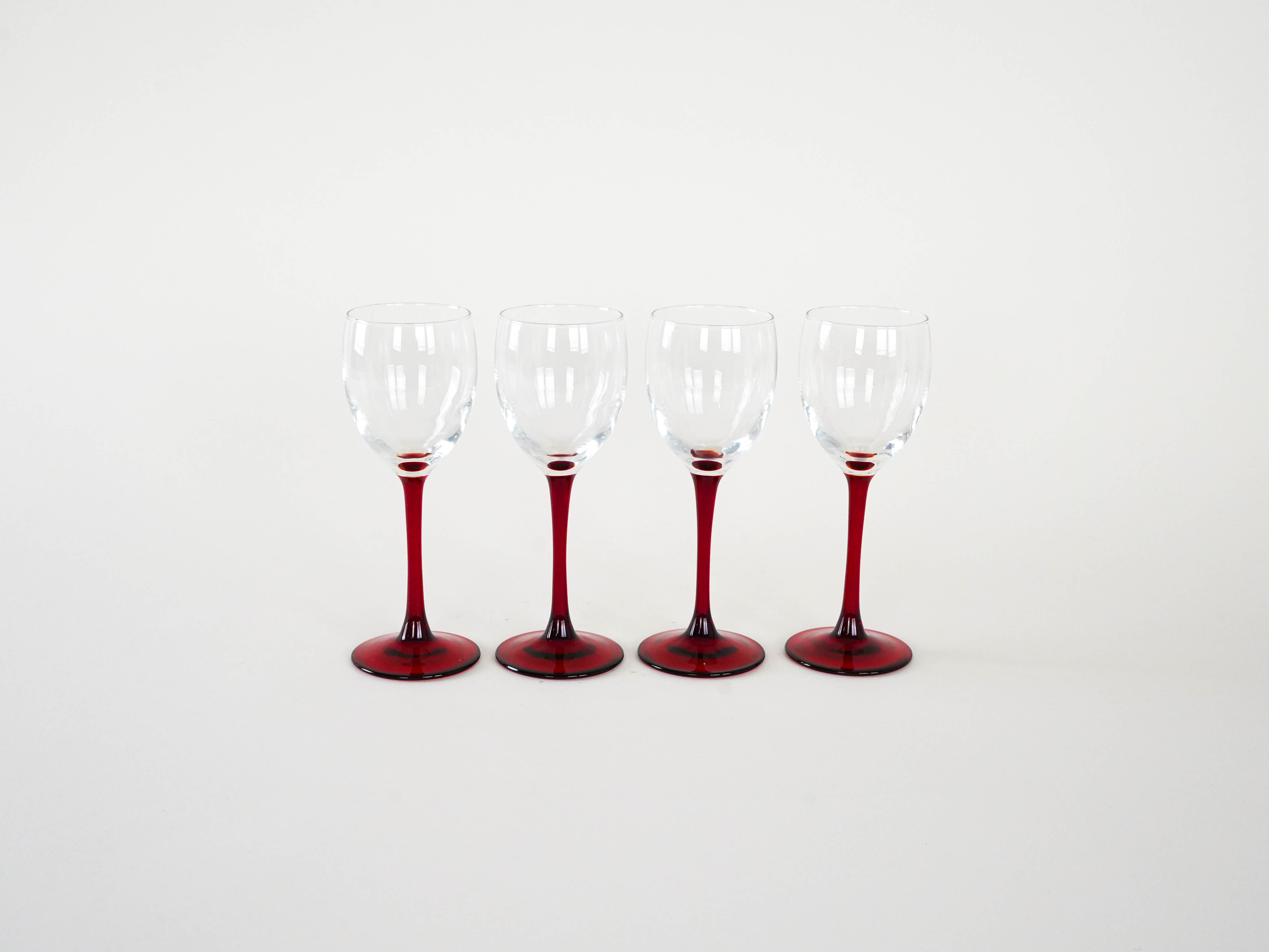 4x Wine glasses Red 