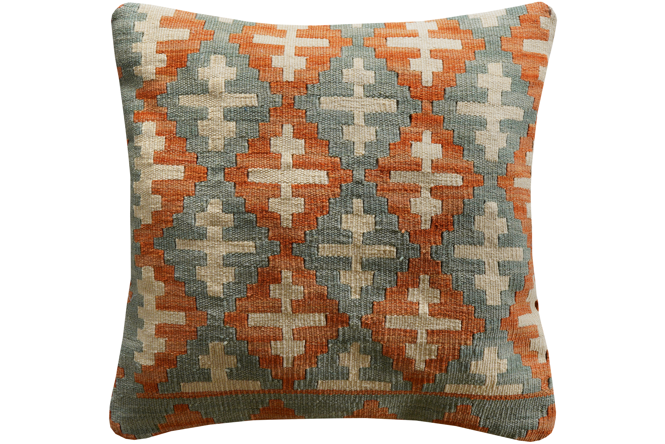 Kelim Kissen Wolle Baumwolle Mehrfarbig