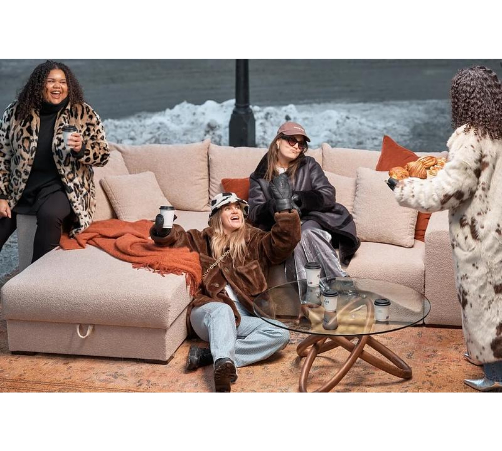Björnen Schlafsofa Récamiere Links Baloo Rost 2078