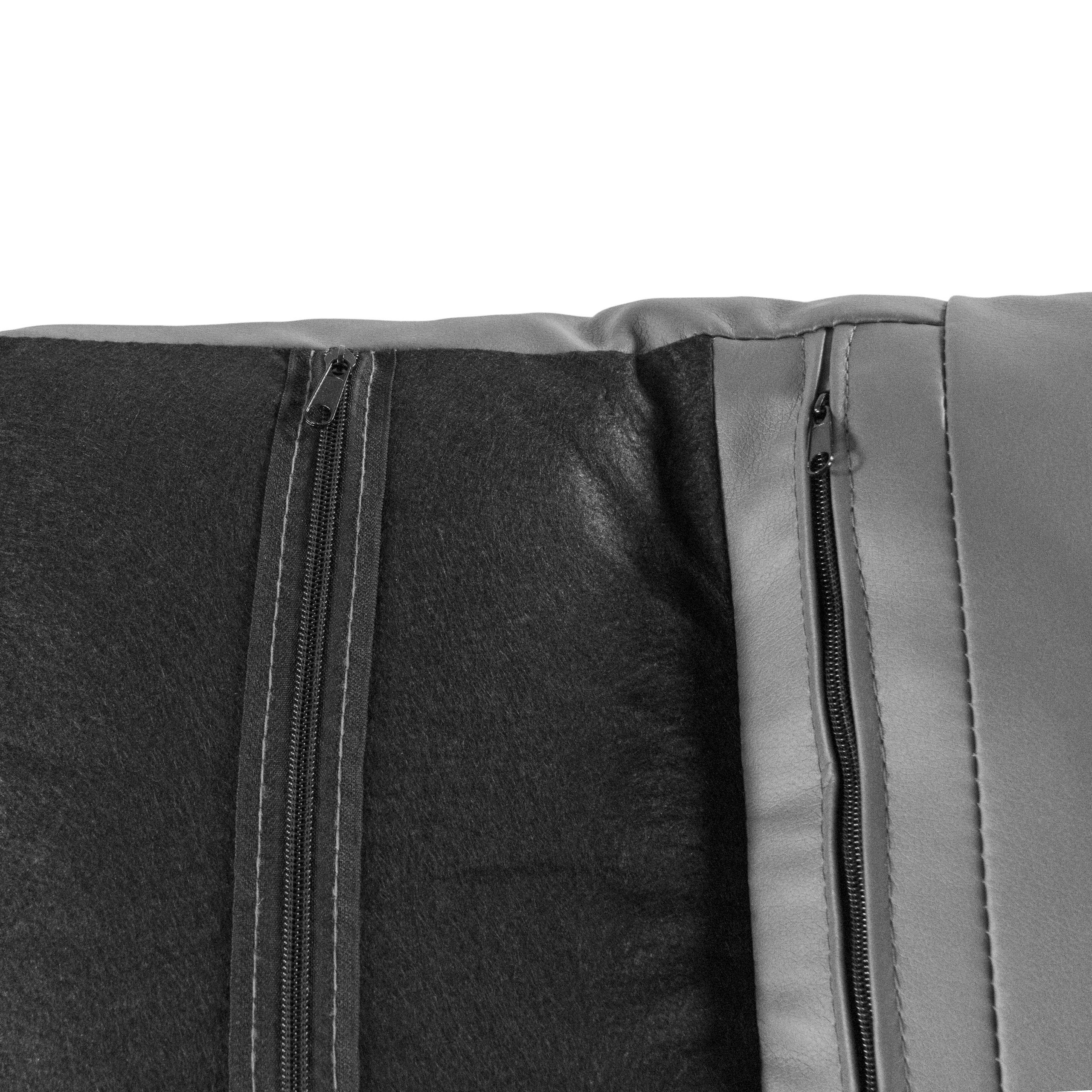 VINTALUX 2-Sitzer Sofa Kunstleder Grau