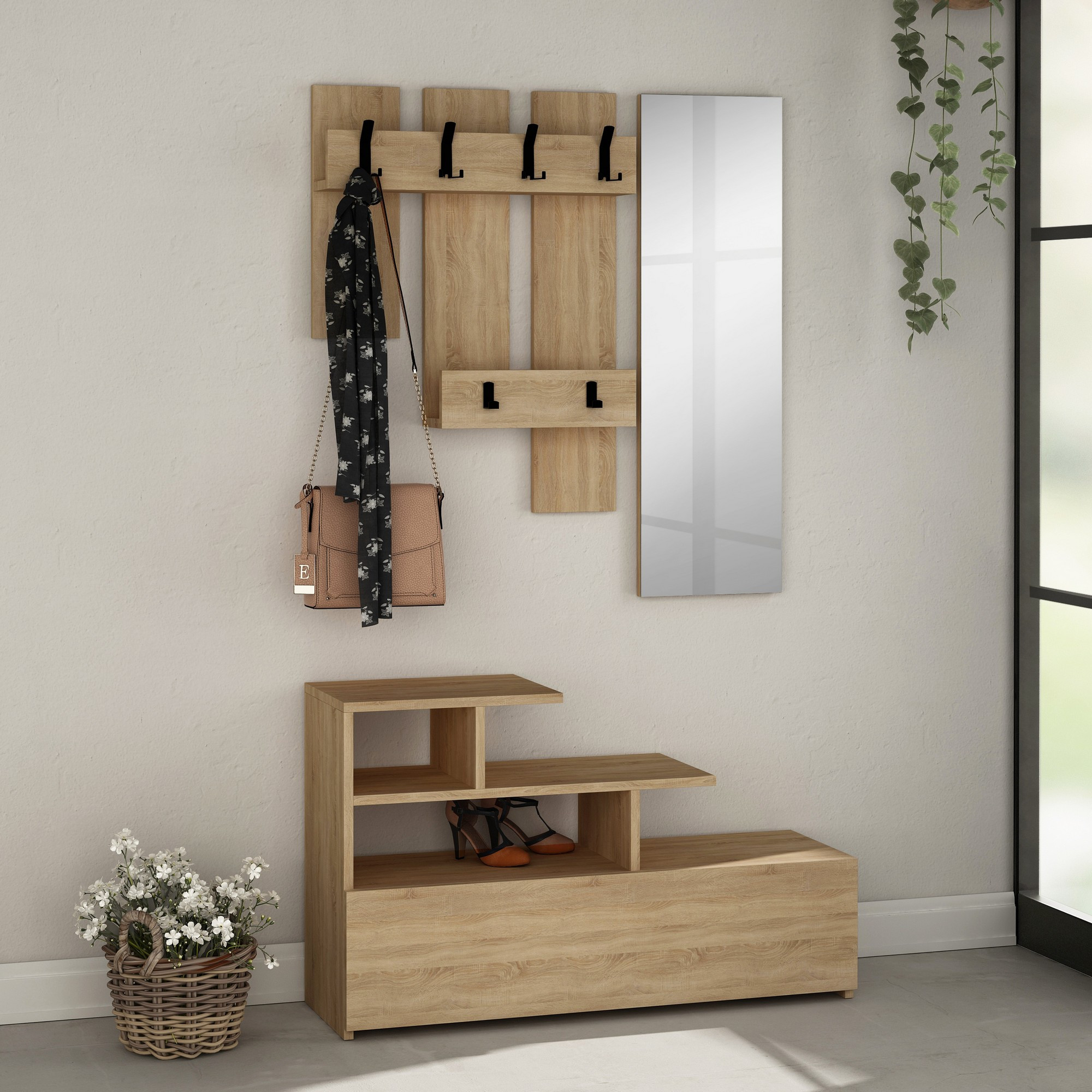 Vesty Garderobe mit Schuhschrank Oak 100cm x 61cm