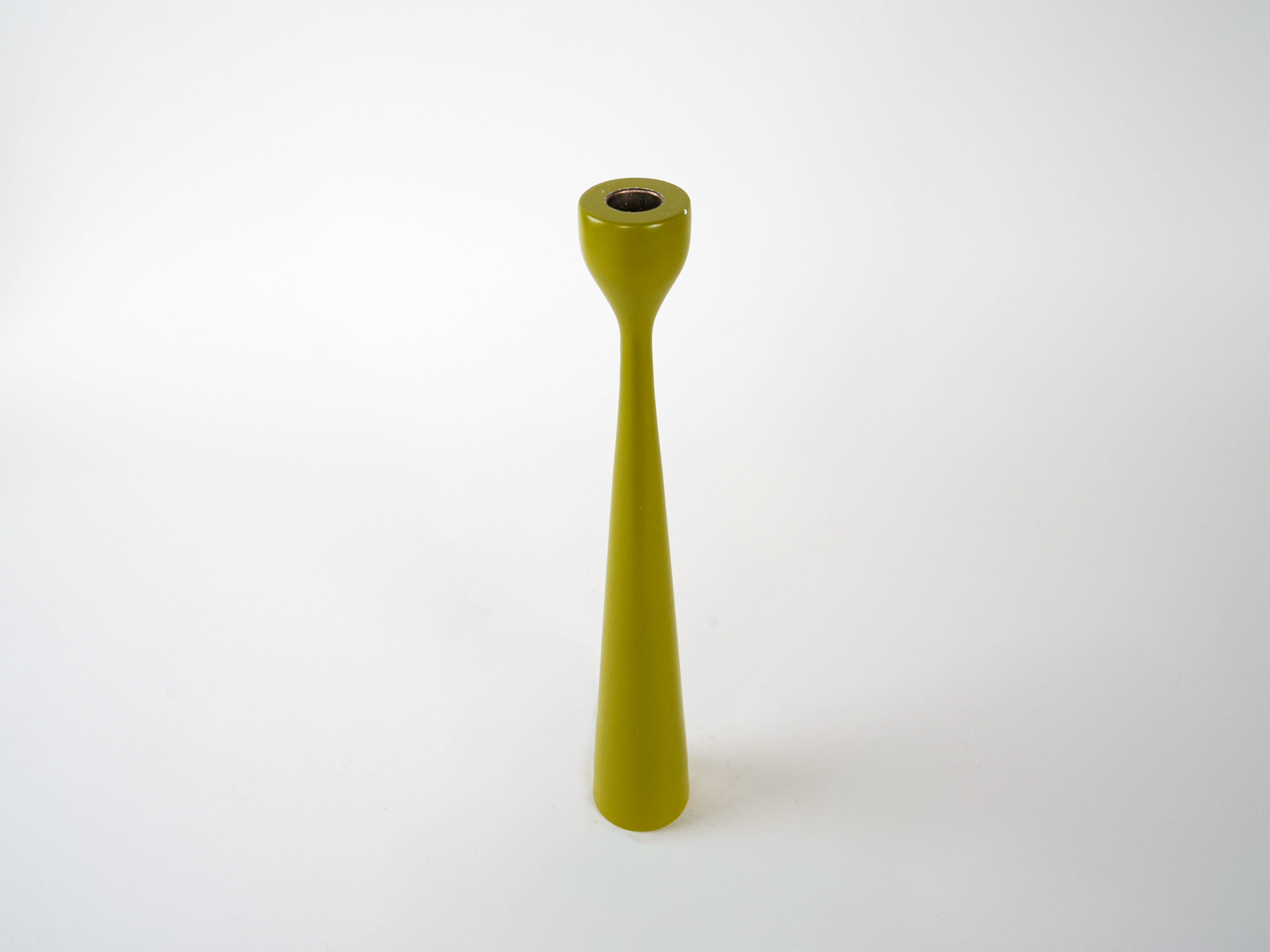 Candlestick 1970s Olive Green