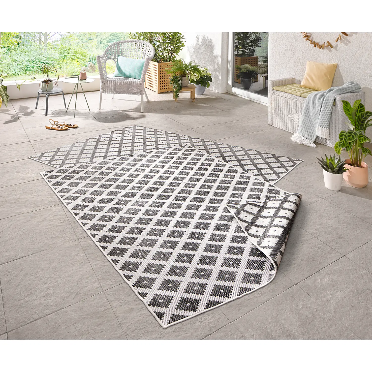 Nizza In-/Outdoorteppich Grau