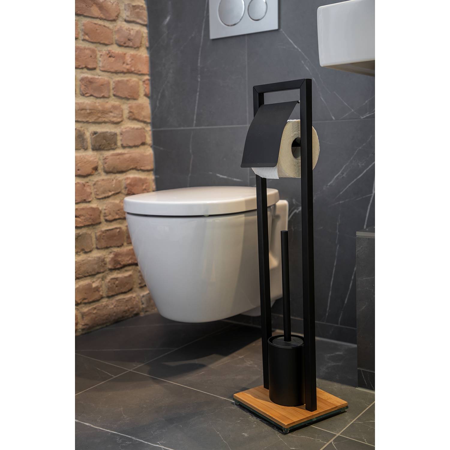 Stand WC-Garnitur Bambusa Schwarz