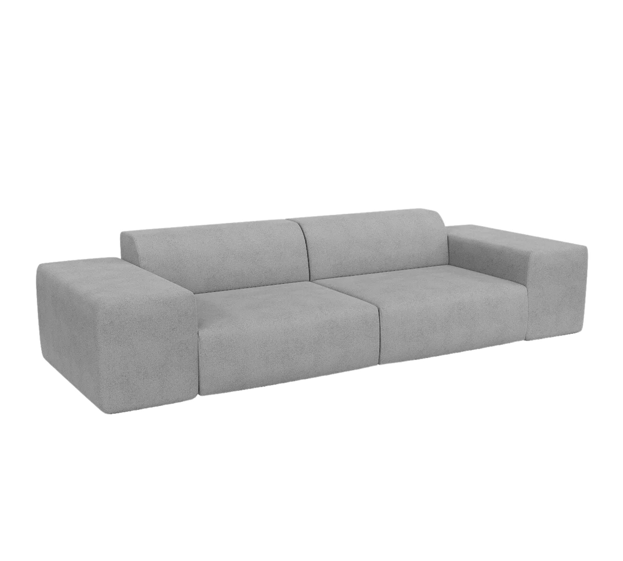 Pyllow Sofa 2-Sitzer Lichtgrau Baumwoll-Leinen Mix