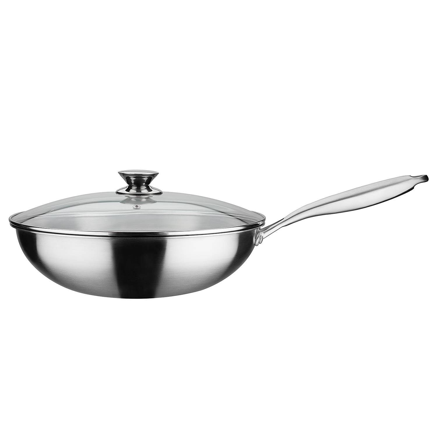 Wokpfanne Asia 2er Set Edelstahl Silber 