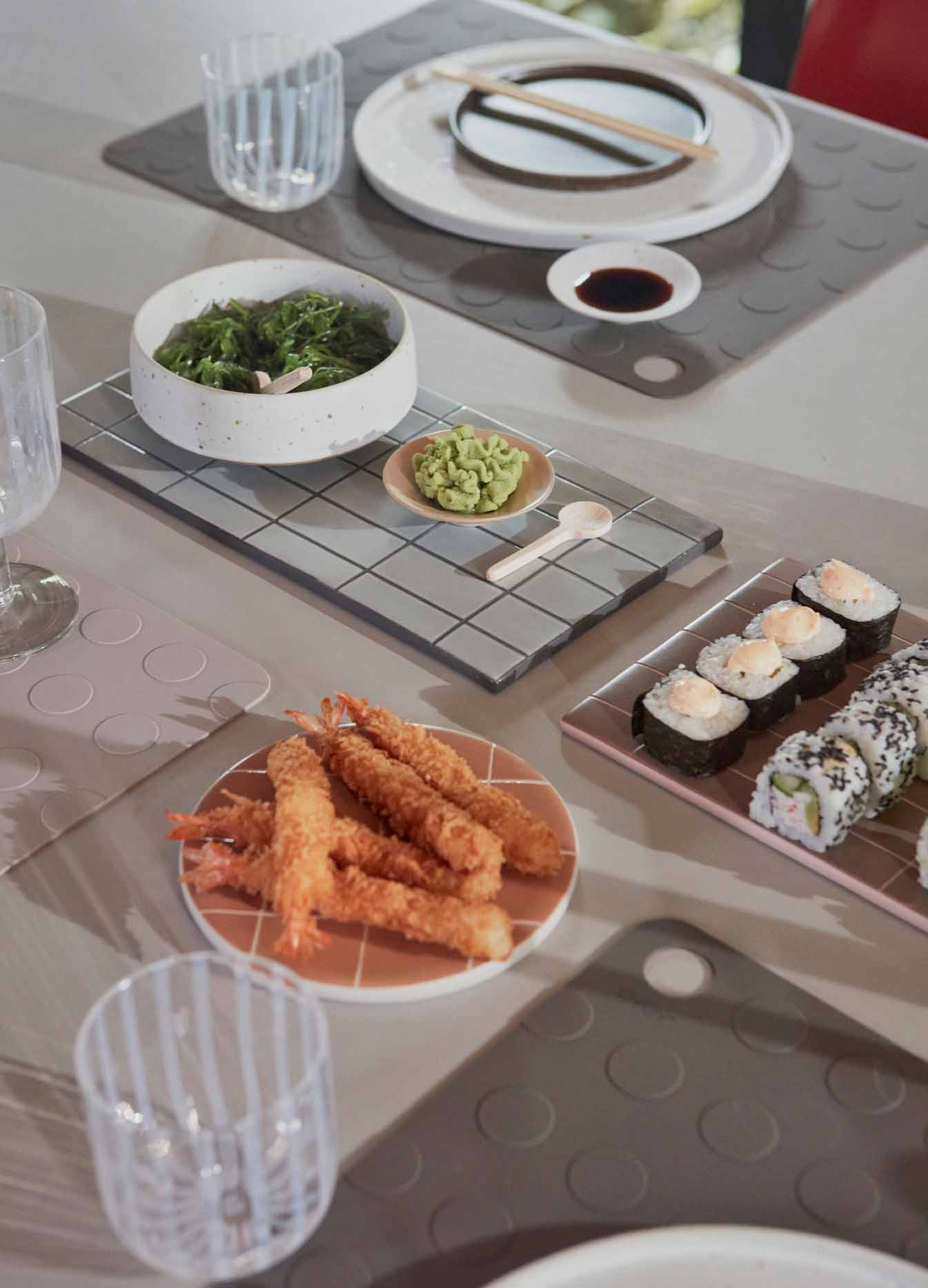 2x Dotto Tischset Silikon Braun