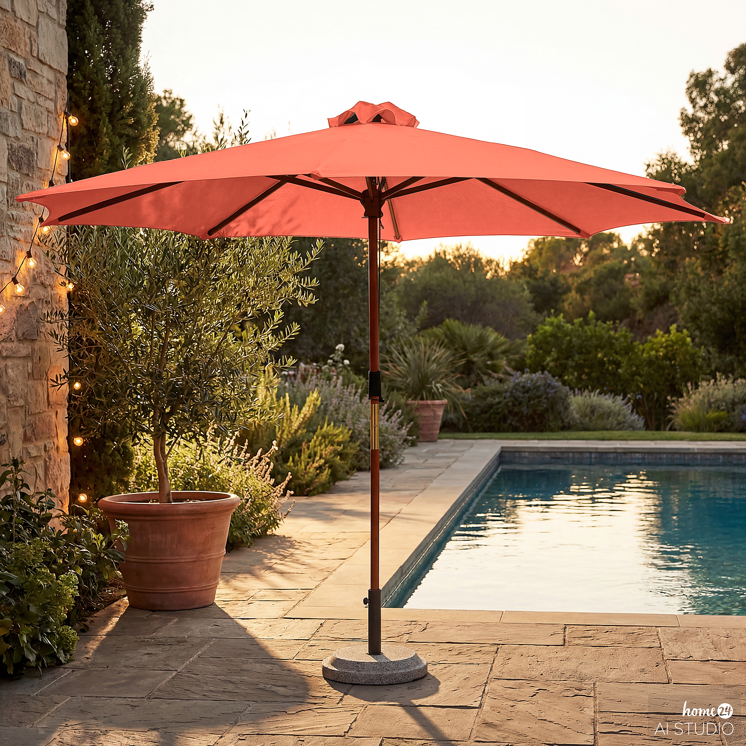 Sombrilla Parasol Eucalyptus Solid Terracotta