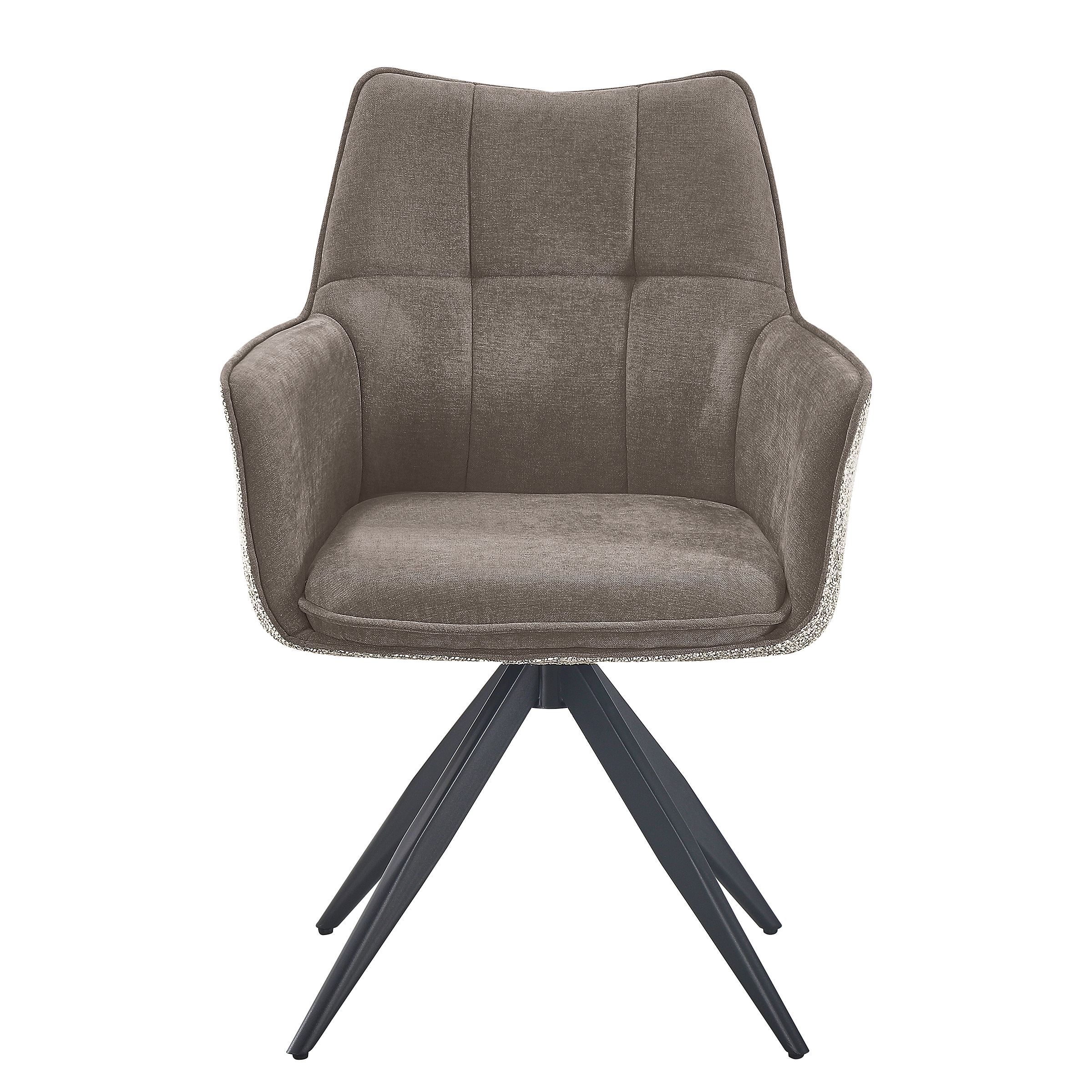 2x SUGRA Armlehnenstuhl-Set Drehbar Grau Beige