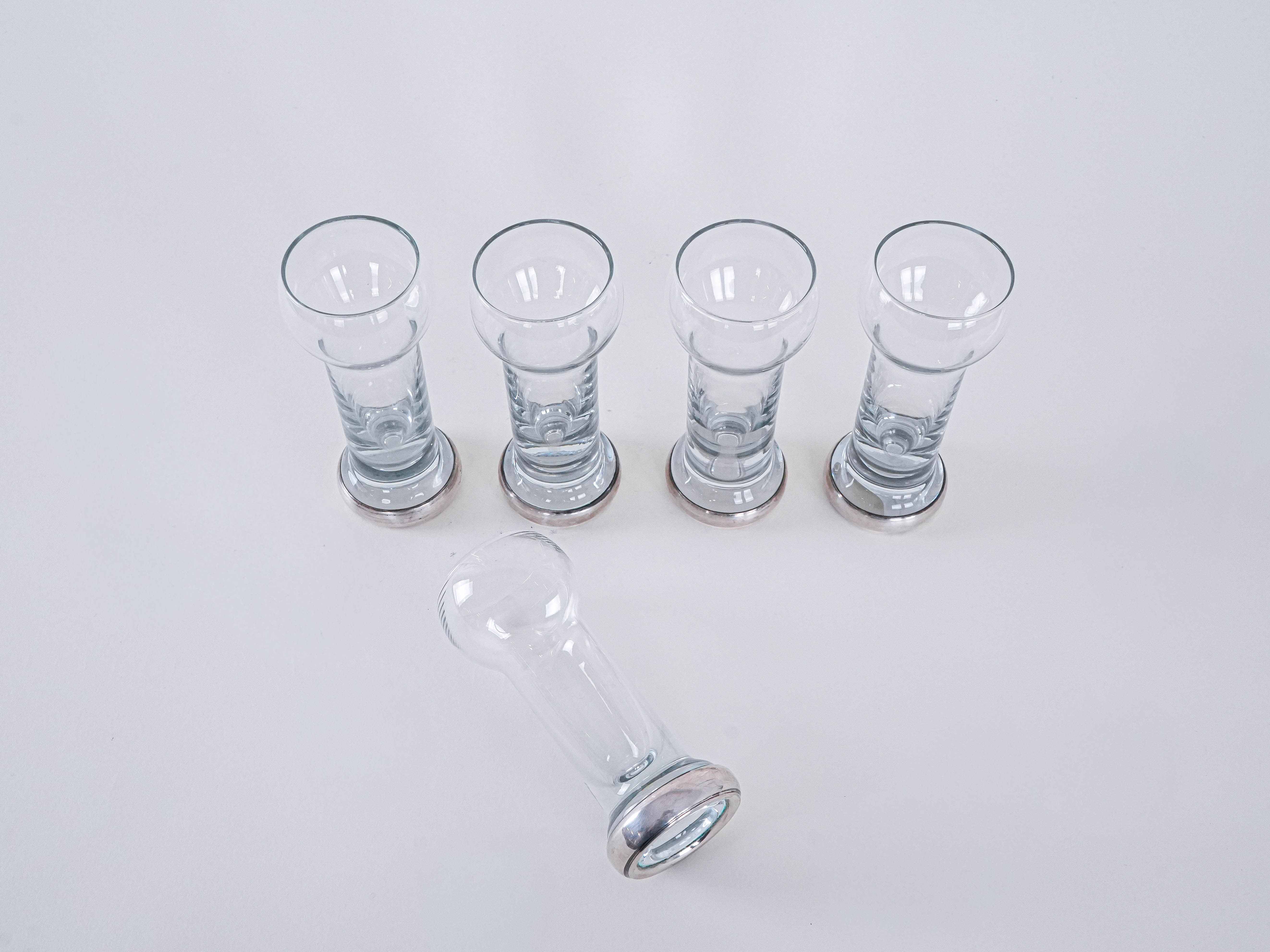 5er-Set Gläser Transparent 1970er Jahre