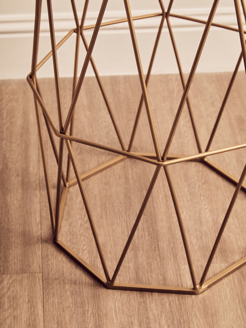 Shalimar Hexagonal Side Table Marble Gold