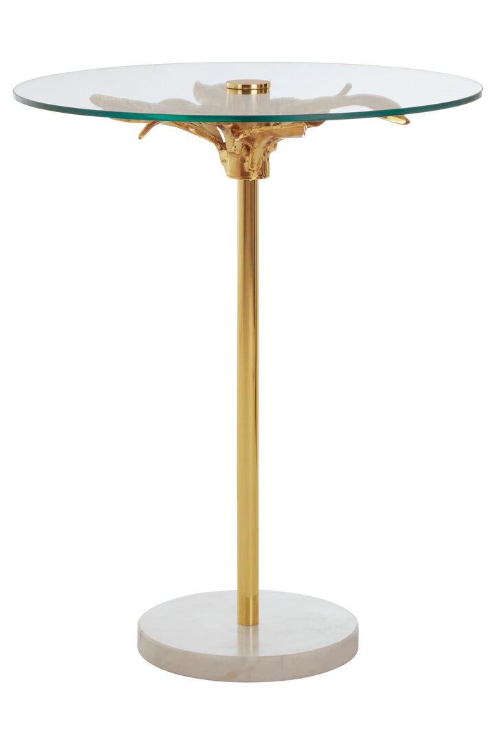 Sika Tavolino Metallo Vetro Oro