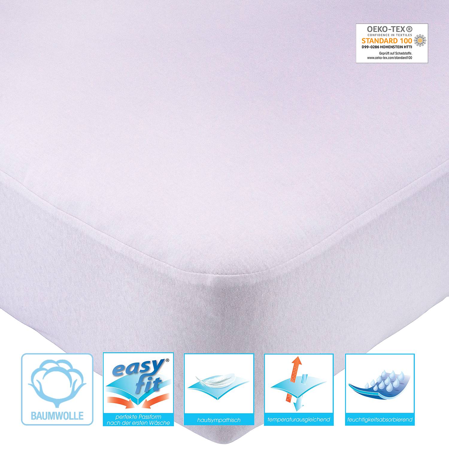 Spannbetttuch Kalmuck Baumwollstoff Weiß 90 x 200 cm