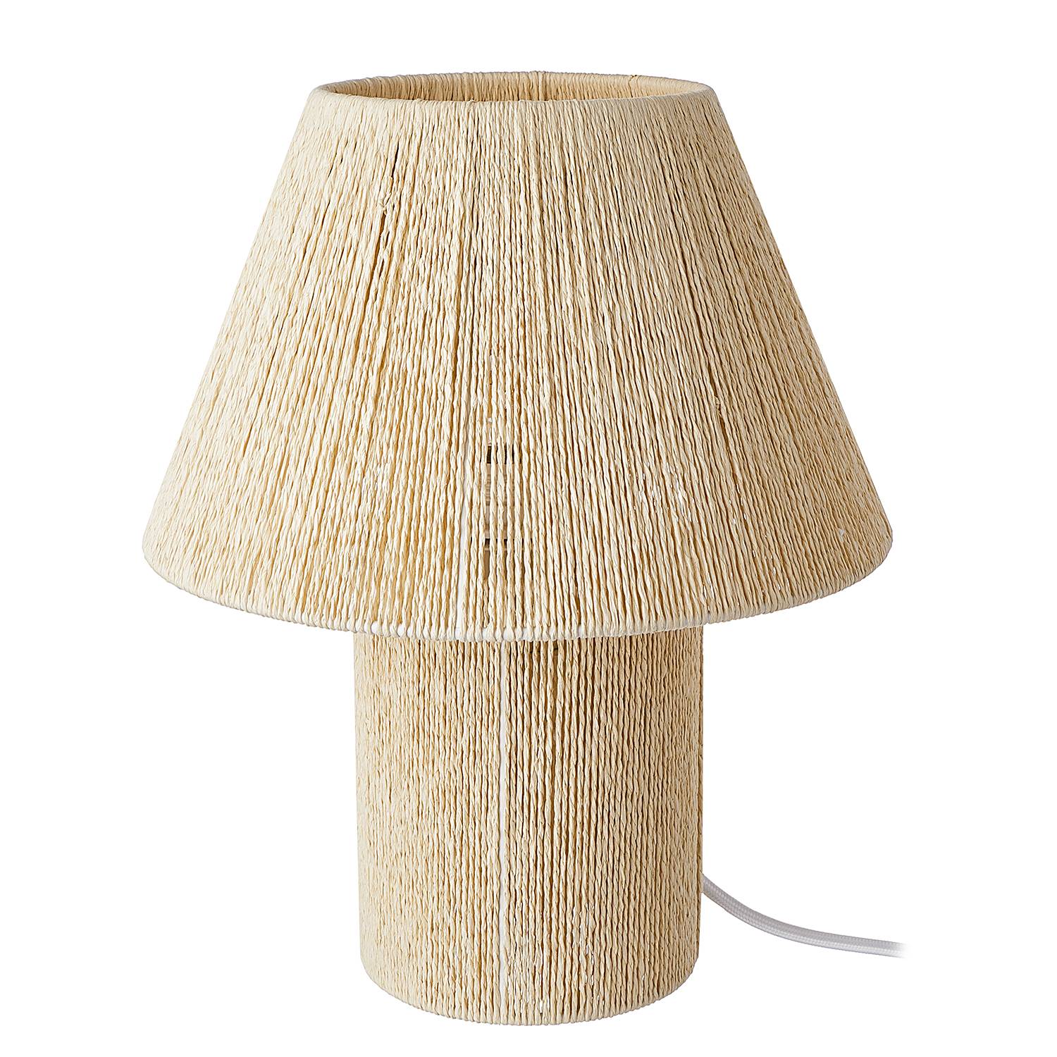 Tischleuchte WEAVER Papiergeflecht Metall Beige