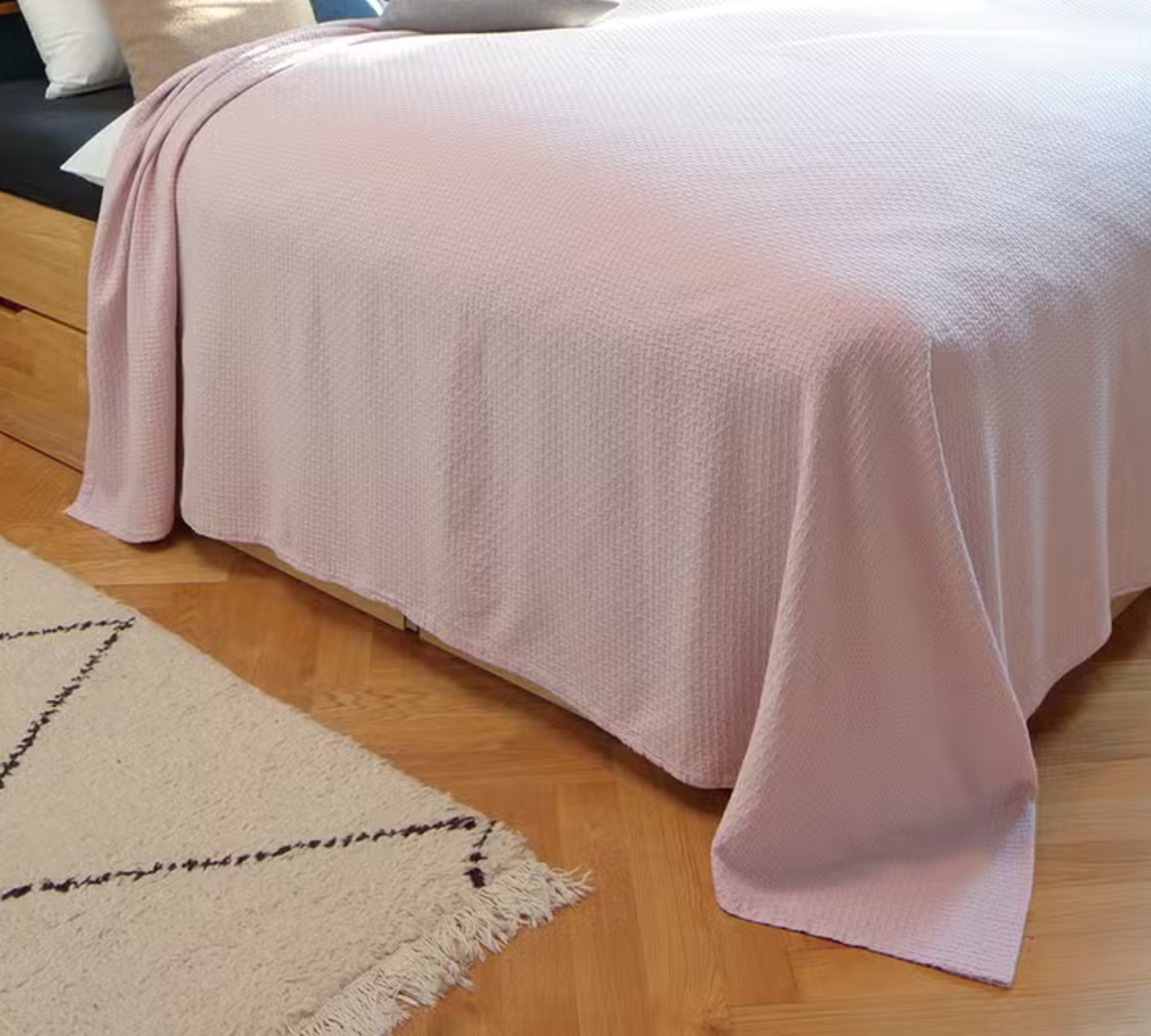Tagesdecke Baumwolle Rosa