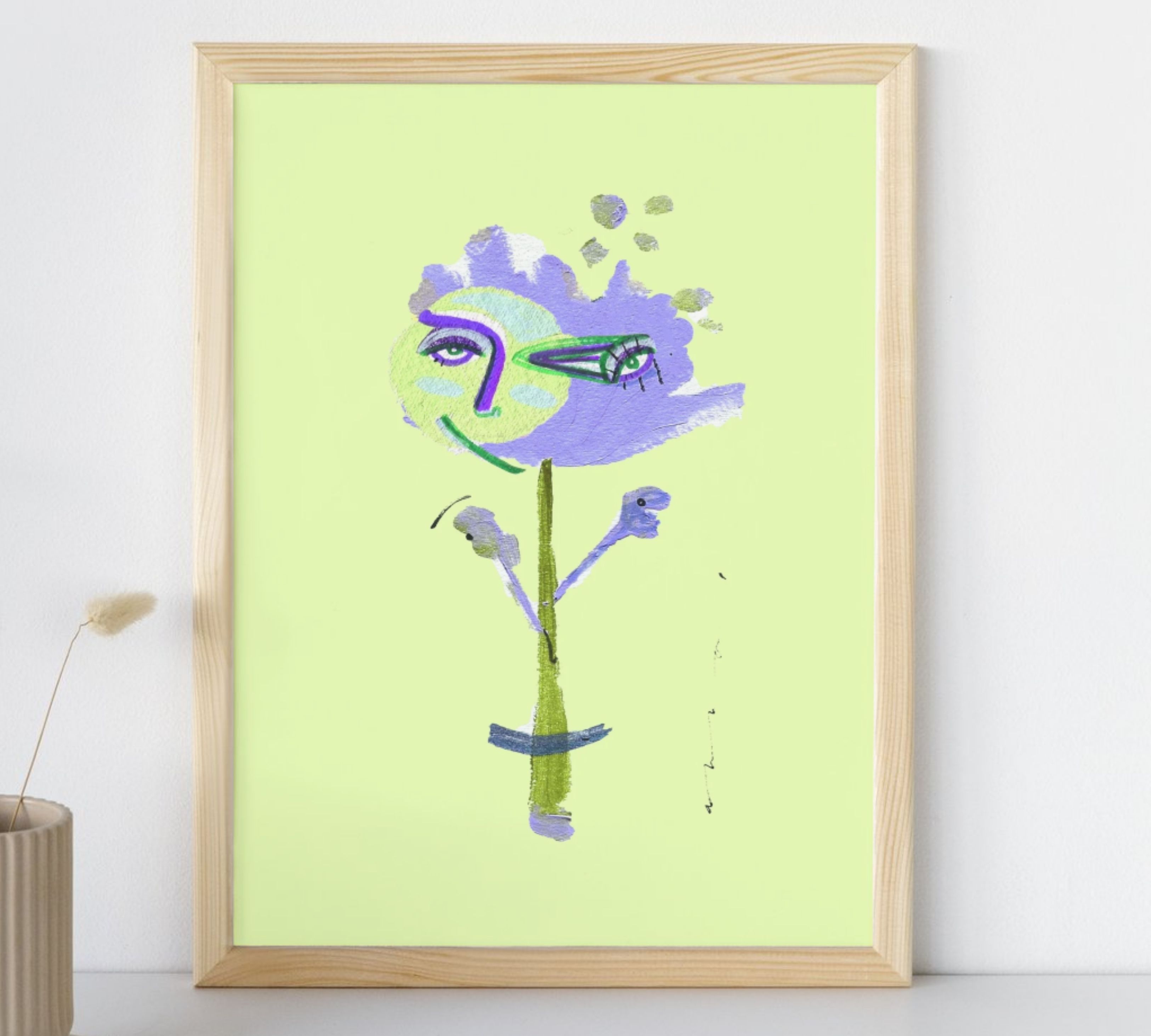 Lluna Flower Kunstdruck Mehrfarbig