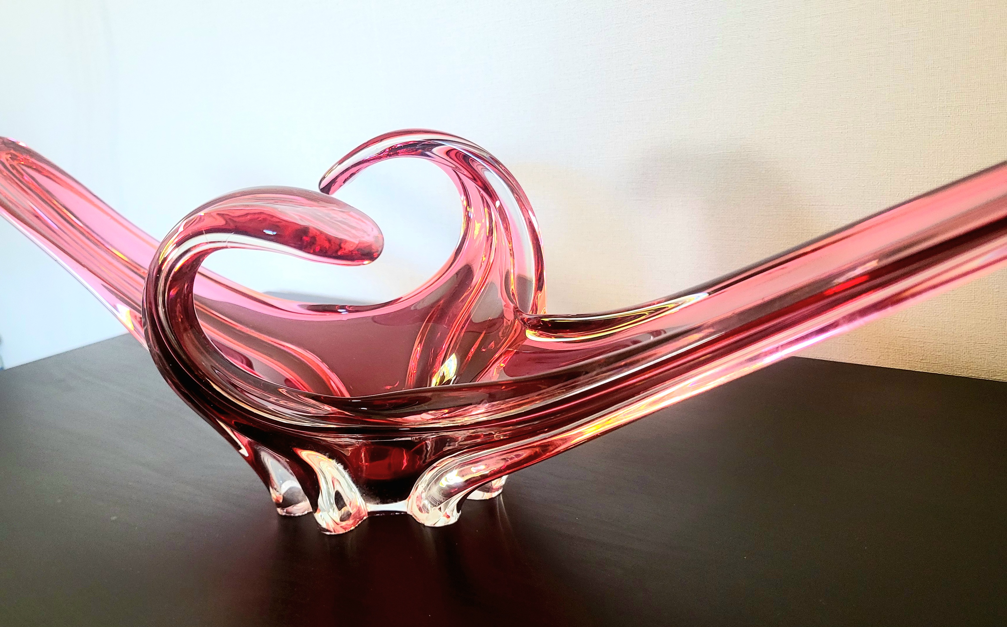 Sommerso Schale Muranoglas Rosé von Flavio Poli