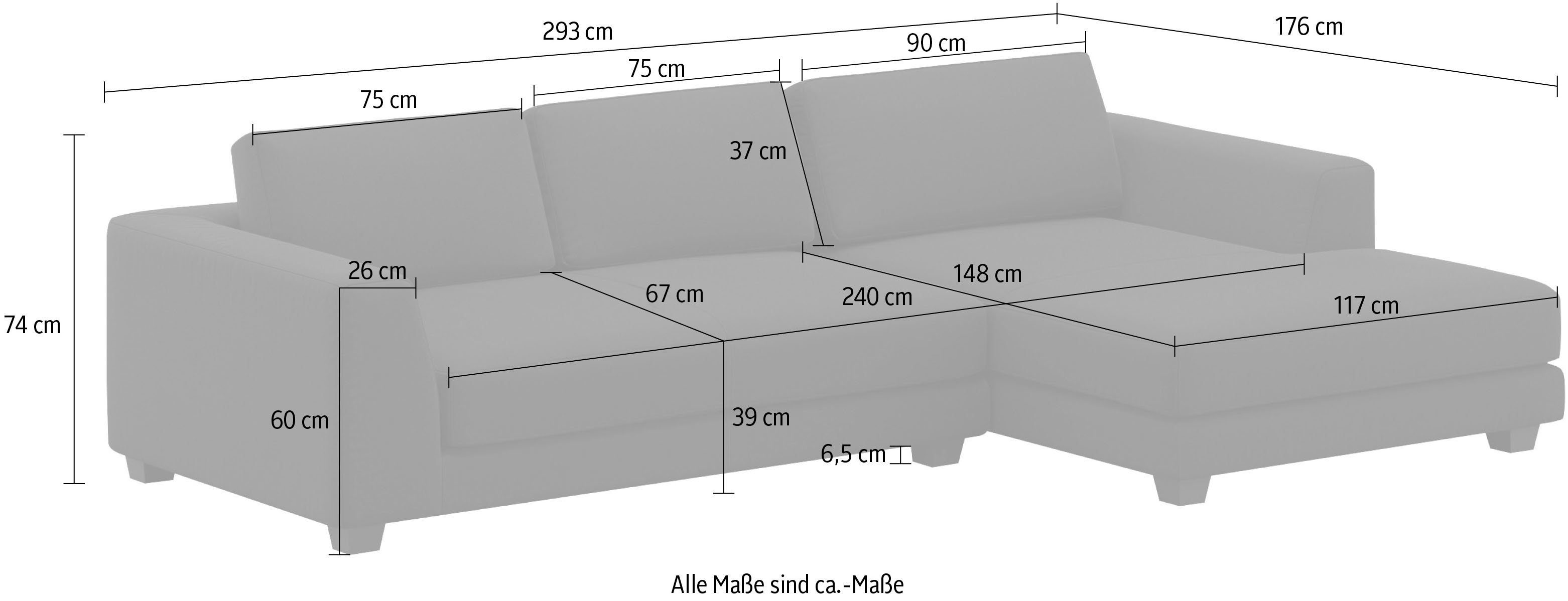 Atoll Ecksofa Textil Schwarz