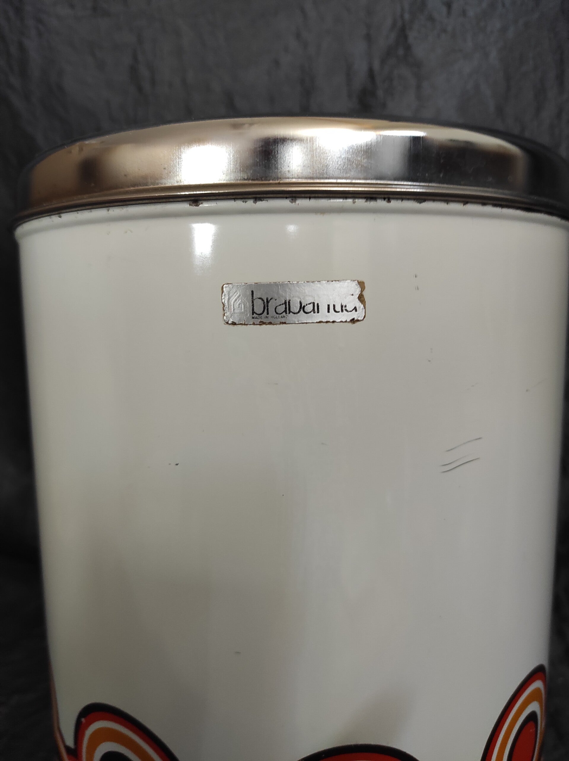 Vintage Vorratsdose Metall Weiß 