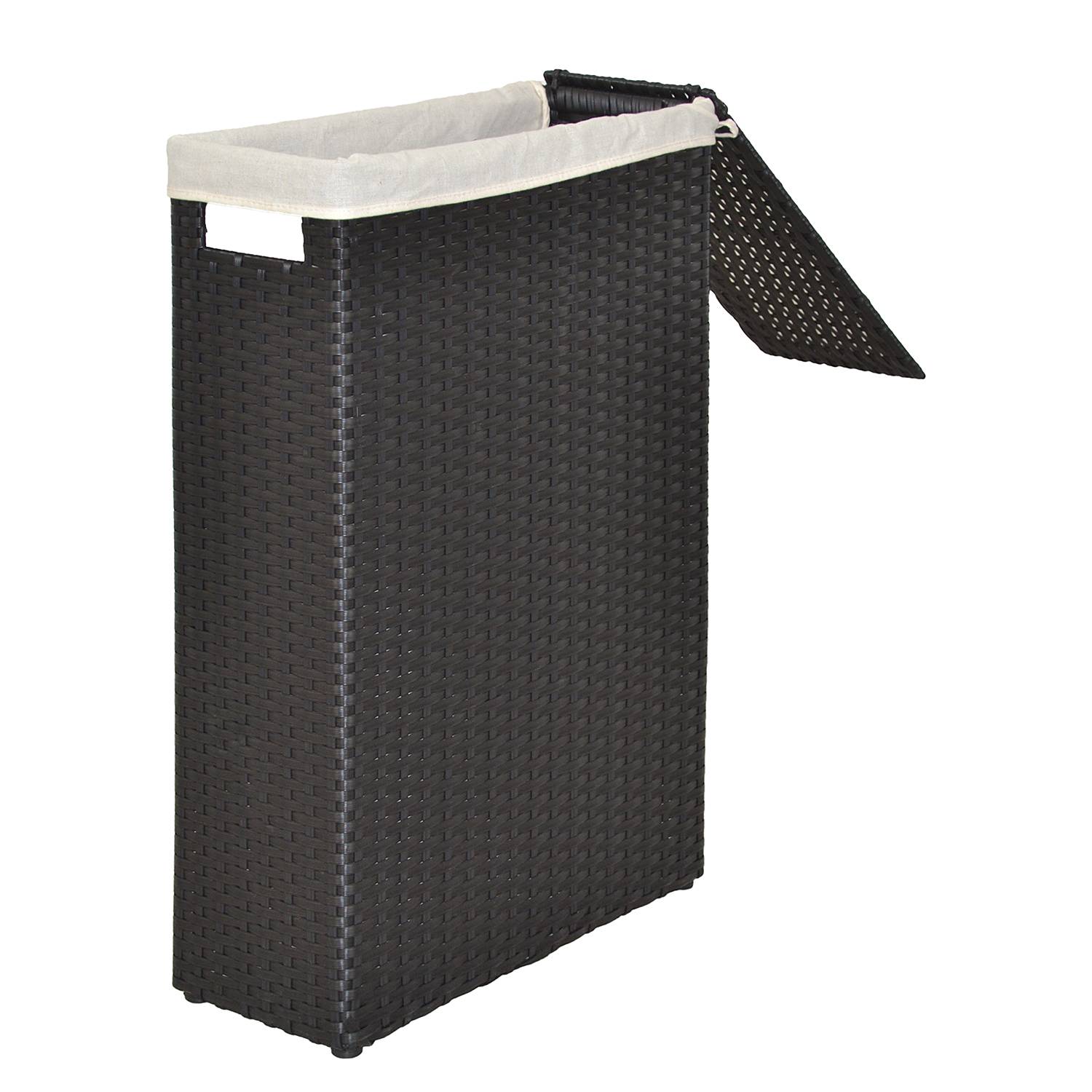 Wäschekorb Gladysdale I Polyrattan Schwarz