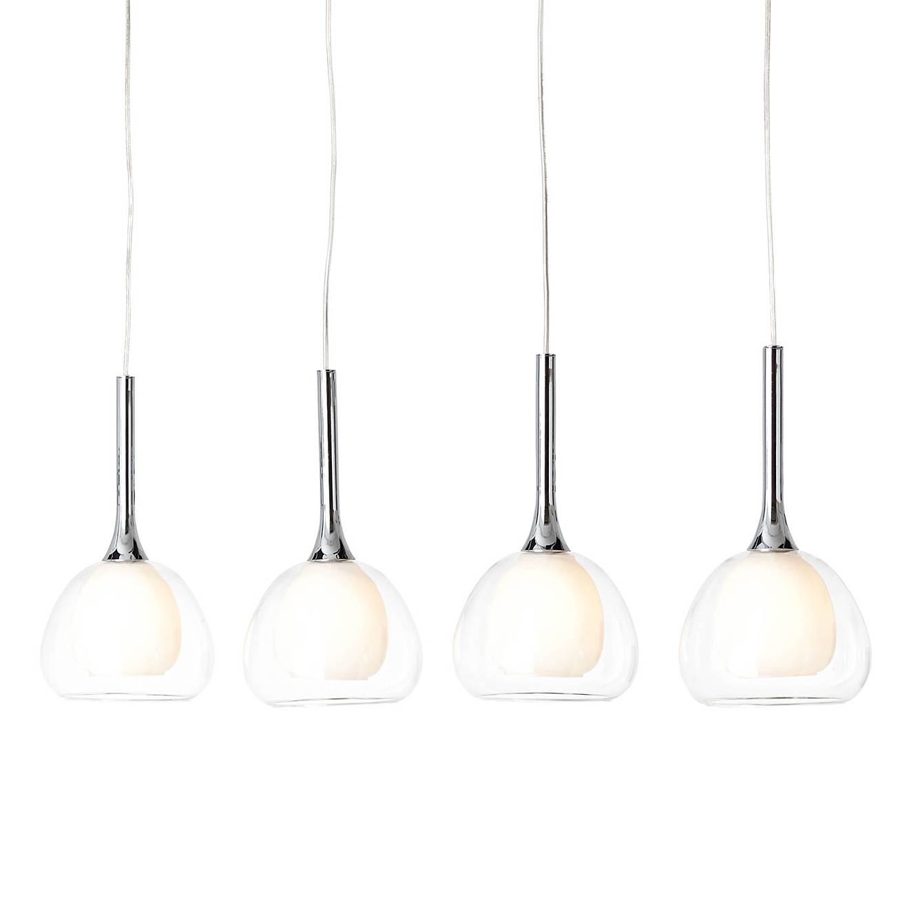 Pendant light Hadan IV frosted glass / iron 4-flame