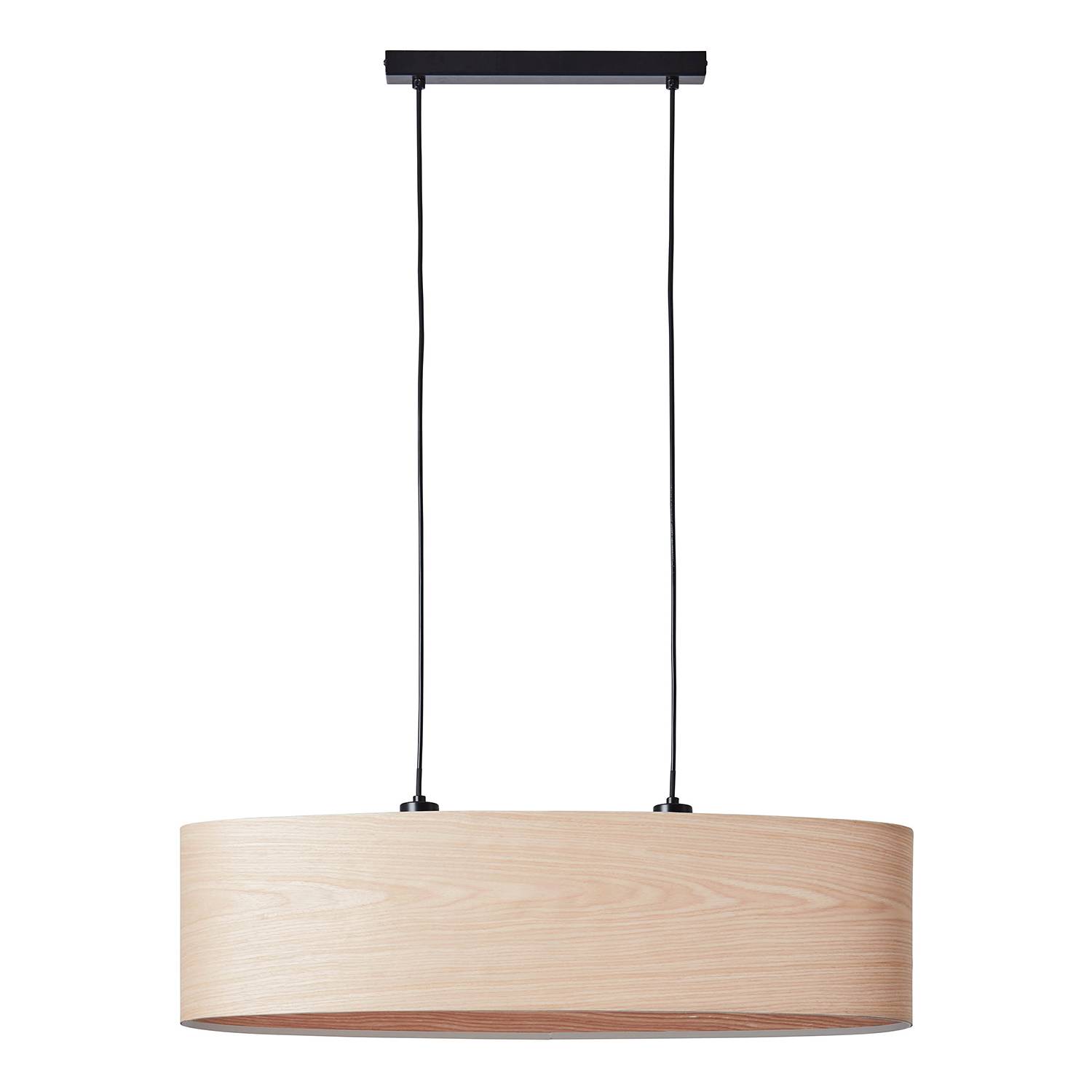 2-Flame pendant lamp Romm III Bamboo partly solid steel