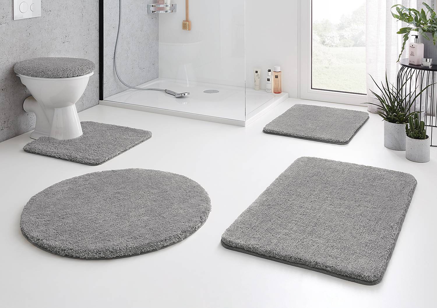 Relax Bath Mat Polyacrylic Grey 60x100cm