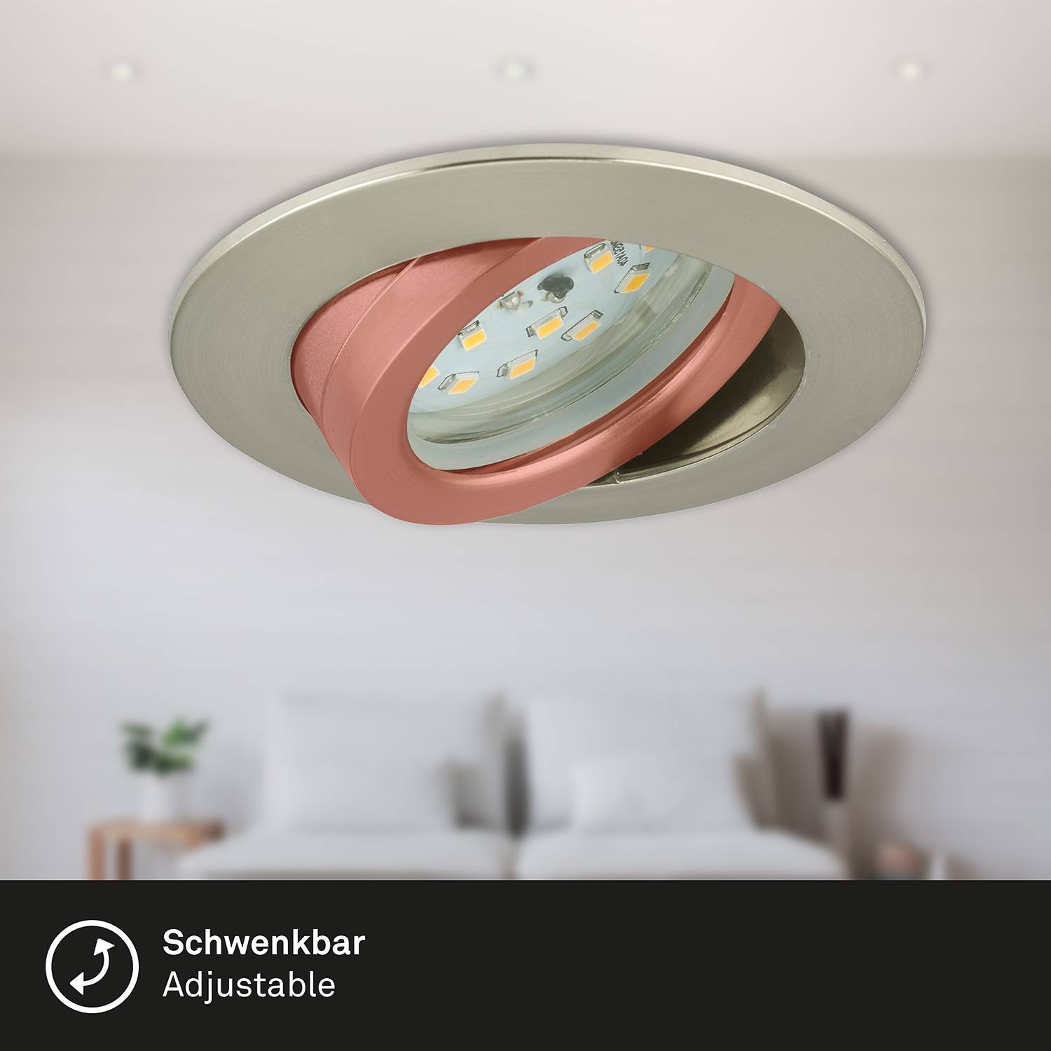 LED-Einbauleuchte  Attach Dim Polycarbonat / Eisen 3-flammig