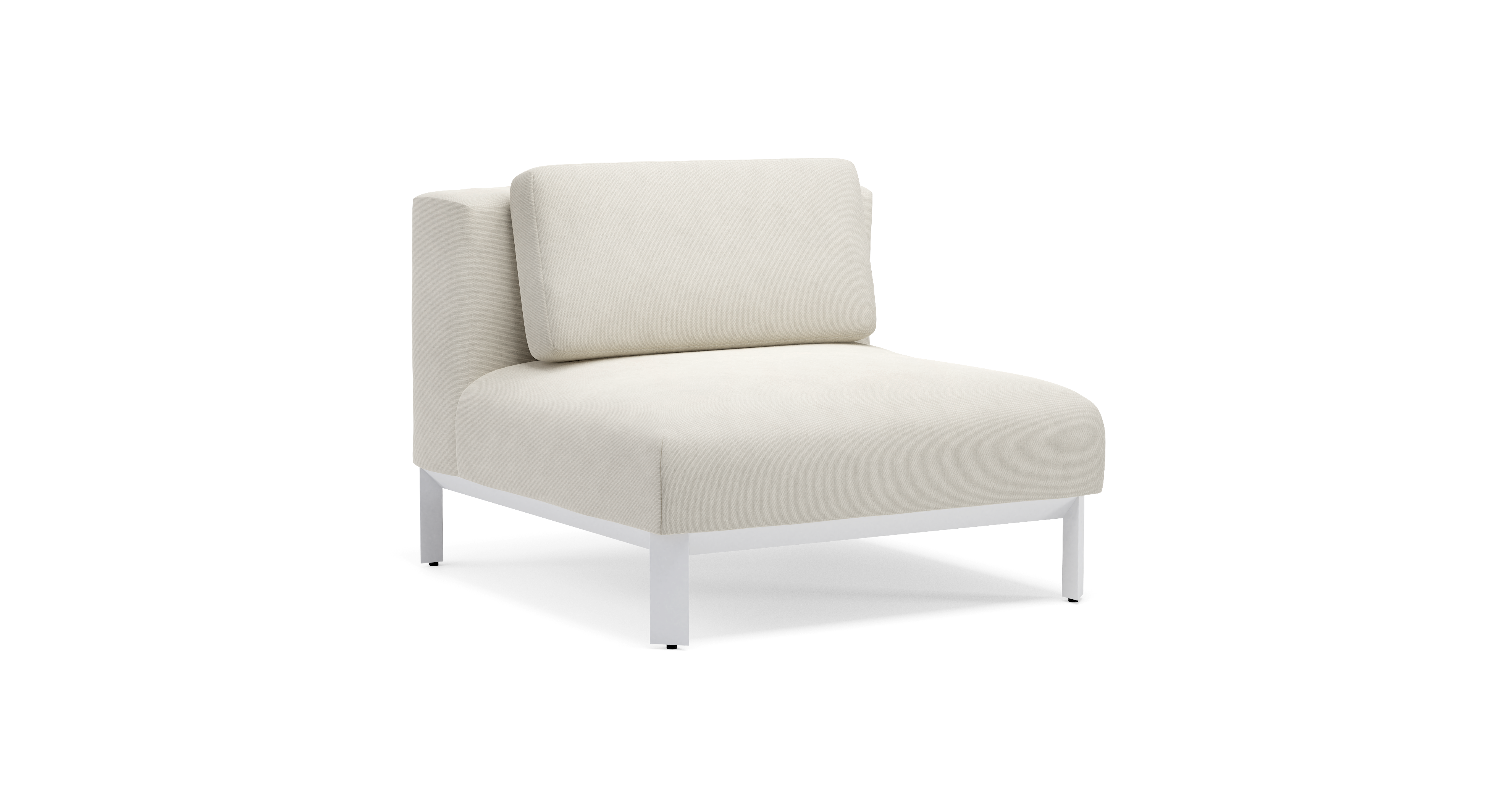 MAUROO Sofa 1-seater without armrests whiteMAUROO Cushion for 1-seater Vanilla