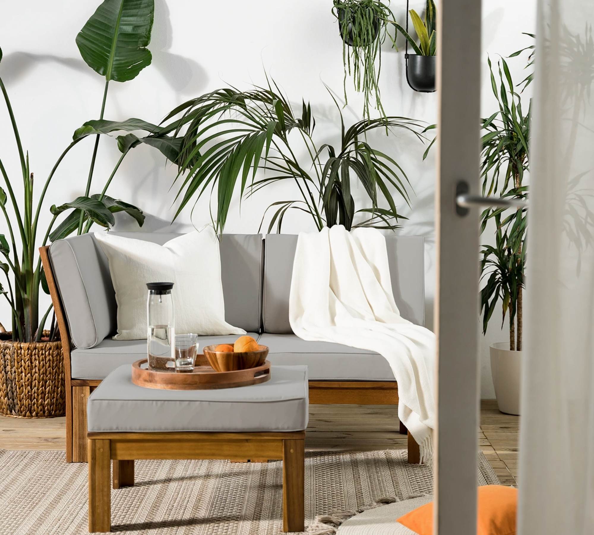 Loungesessel Akazie Massiv Taupe