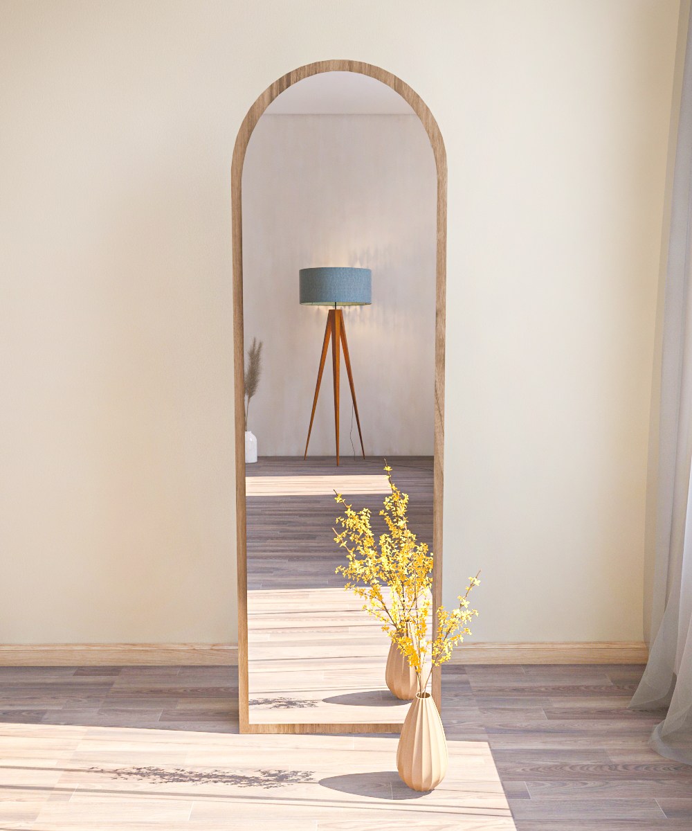 Emma Standing Mirror Walnut Brown 50cmx 160cm