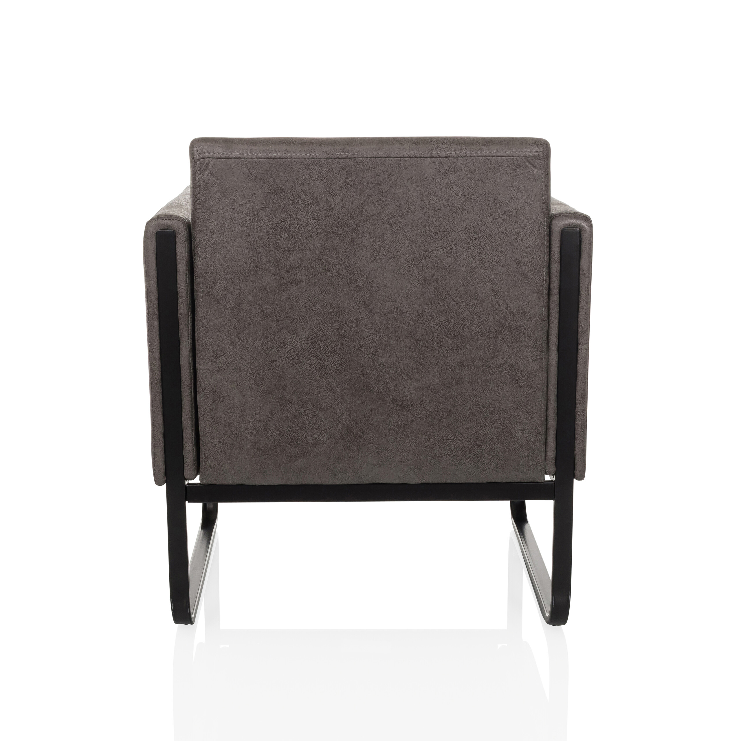 Aruba Retro Loungesessel Kunstleder Grau