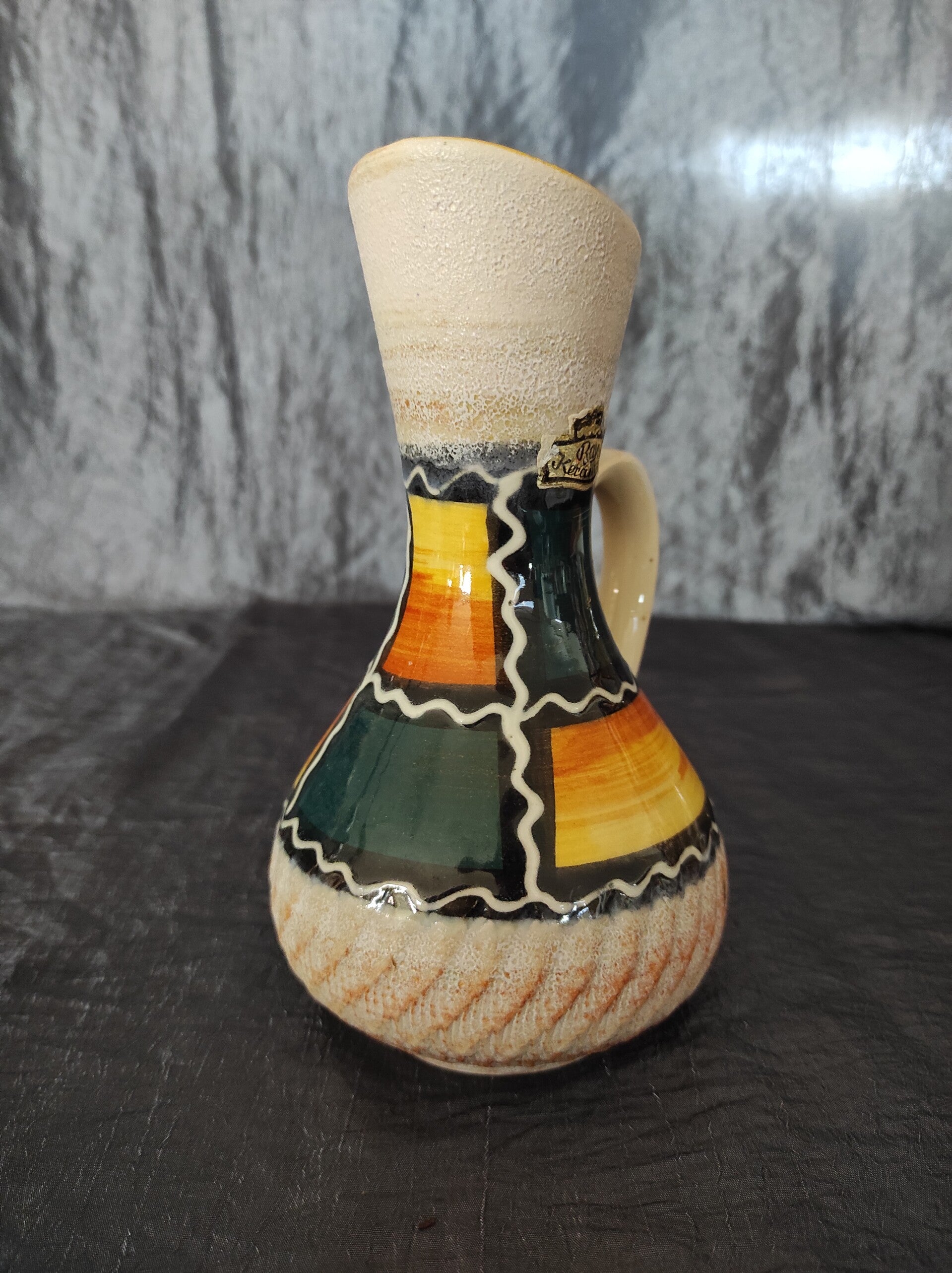 Vintage Keramikvase Beige Braun