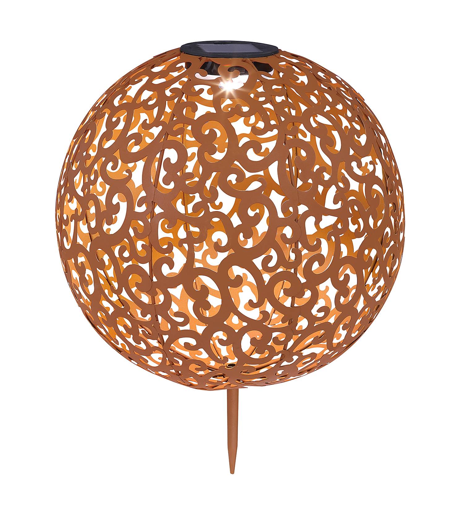 Solarleuchte Mandala Eisen Rostbraun