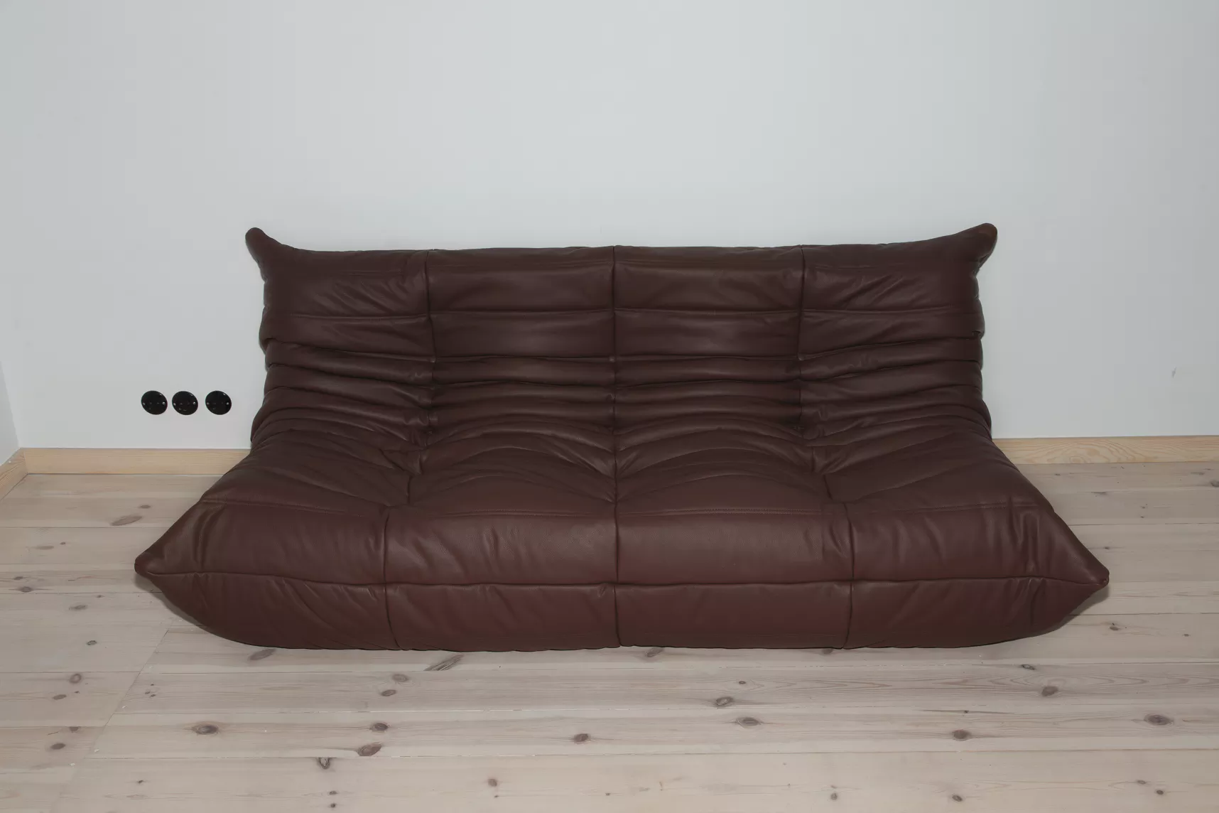 Togo Sofa 3-Sitzer, Ecksofa & Sessel Madras-Leder Braun