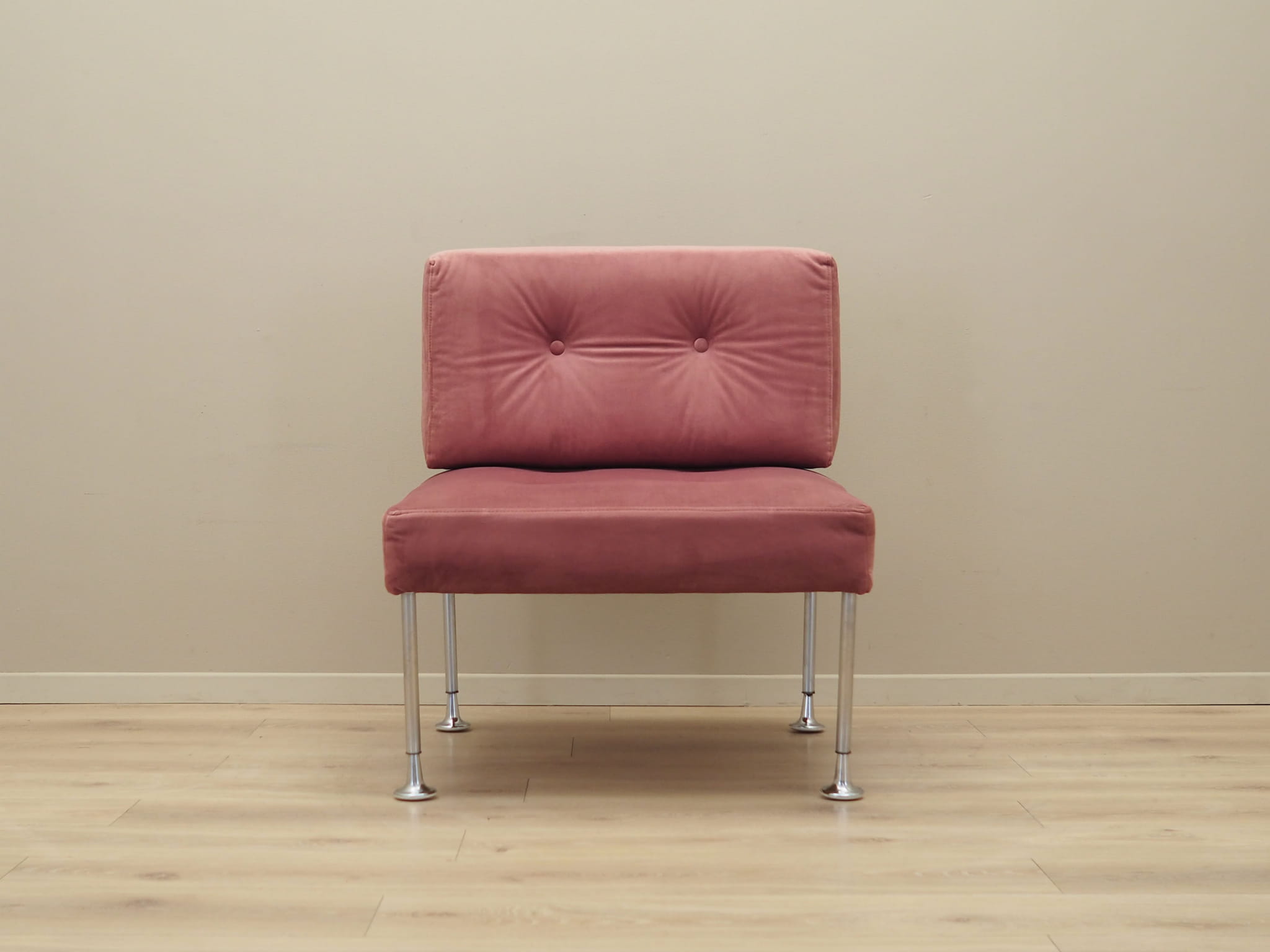 Vintage armchair velvet metal pink 1960s