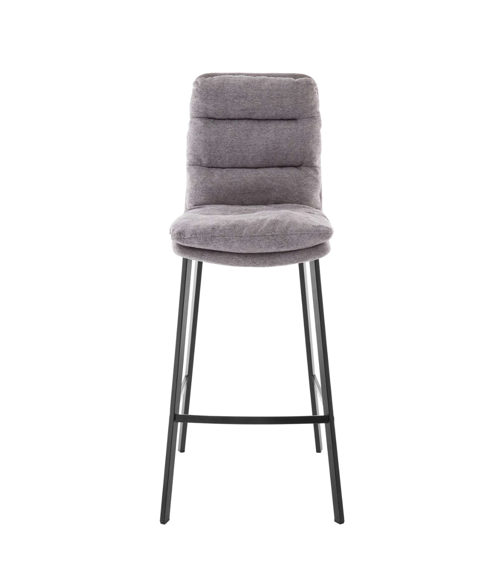 Bar stool Textile Metal Grey Black