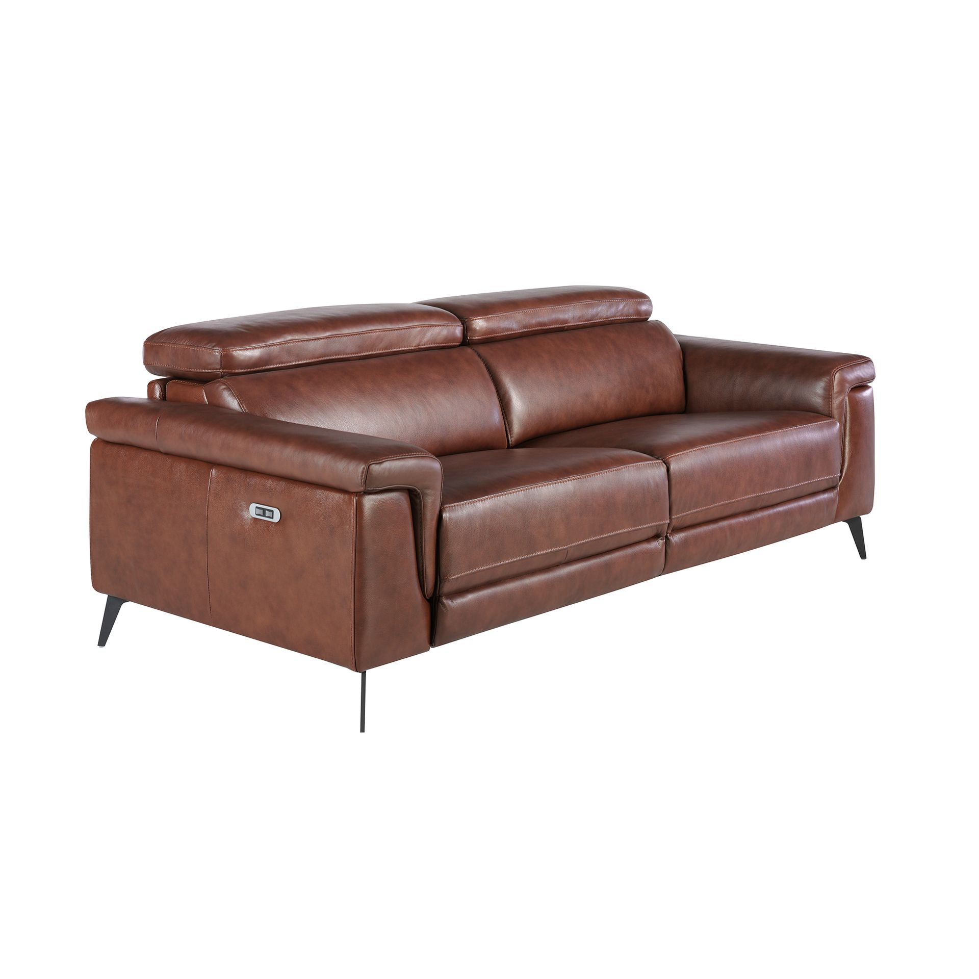 3 seater relaxation sofa in brown leather 6117