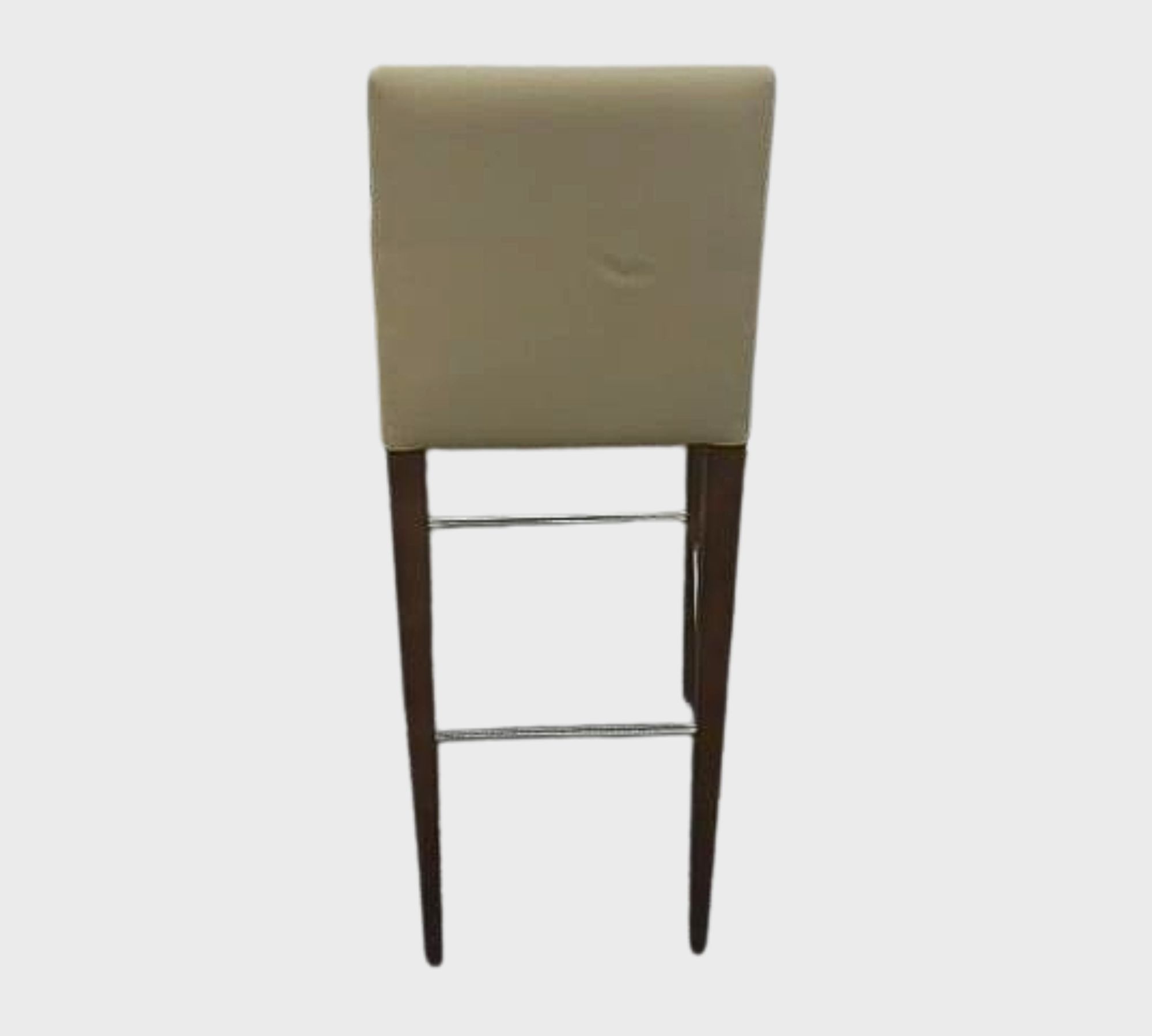 Anna Barstuhl Leder Holz Beige