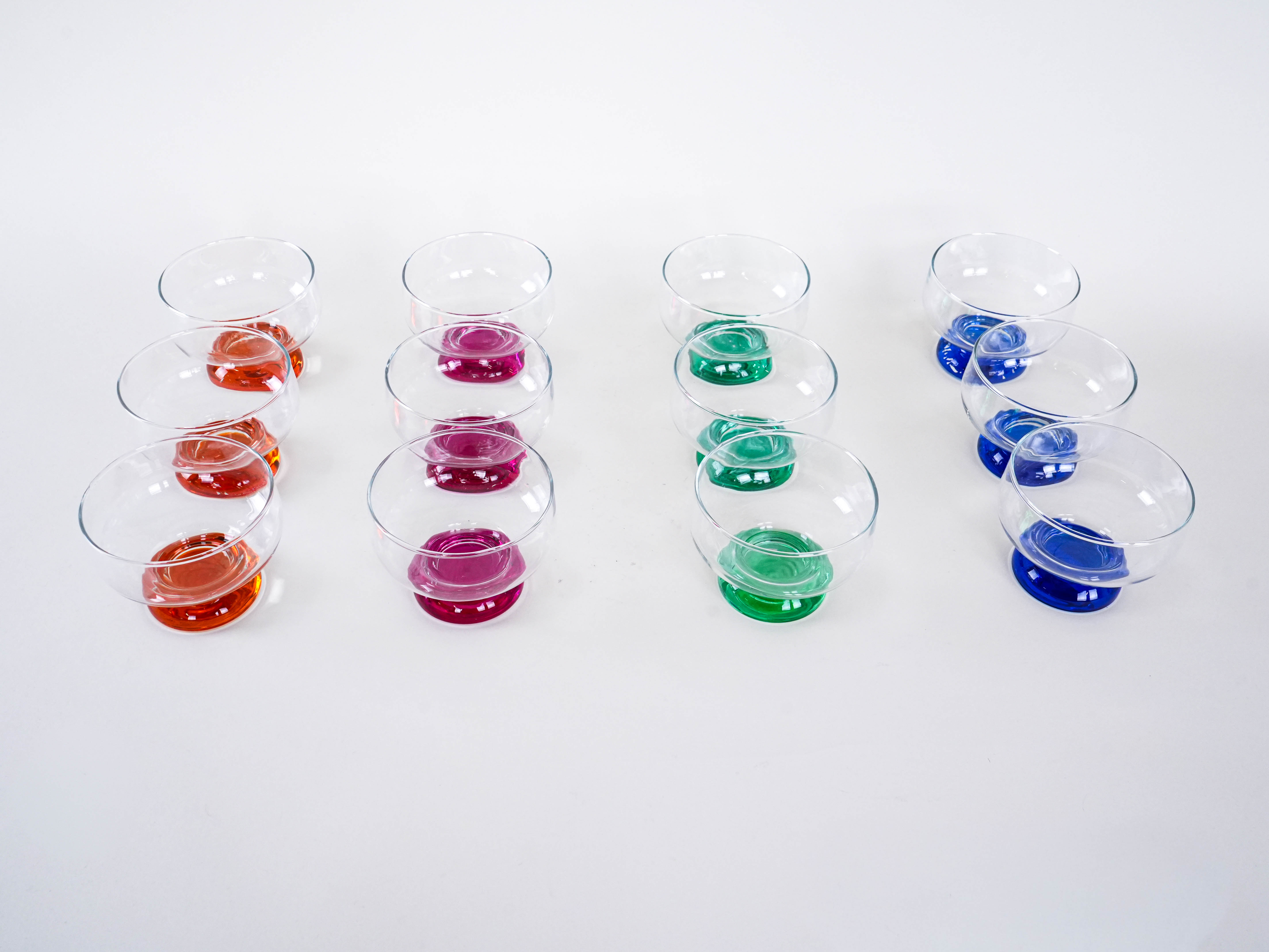 Nachtischschalen-Set Mehrfarbig 1970er Jahre