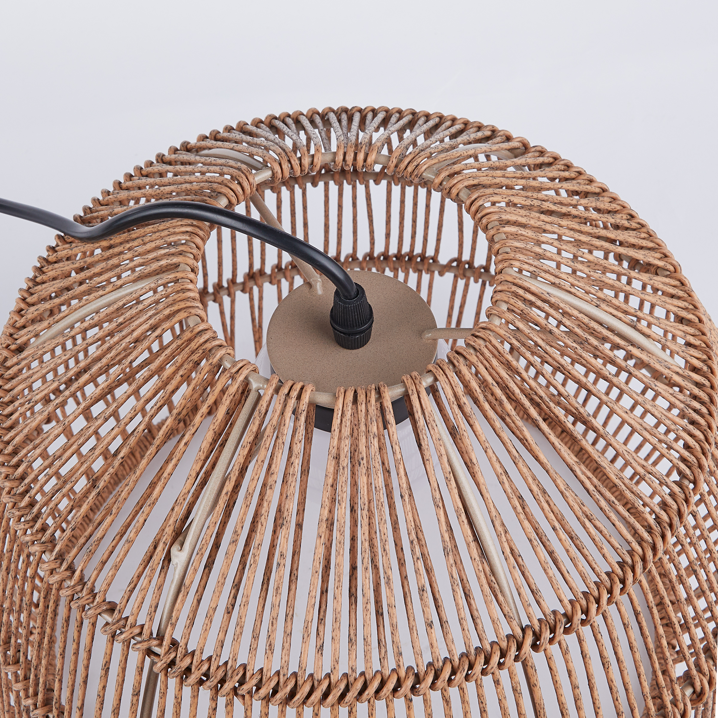 SOLANA Solar Pendant Light Polyethylene Steel Beige 32x32cm