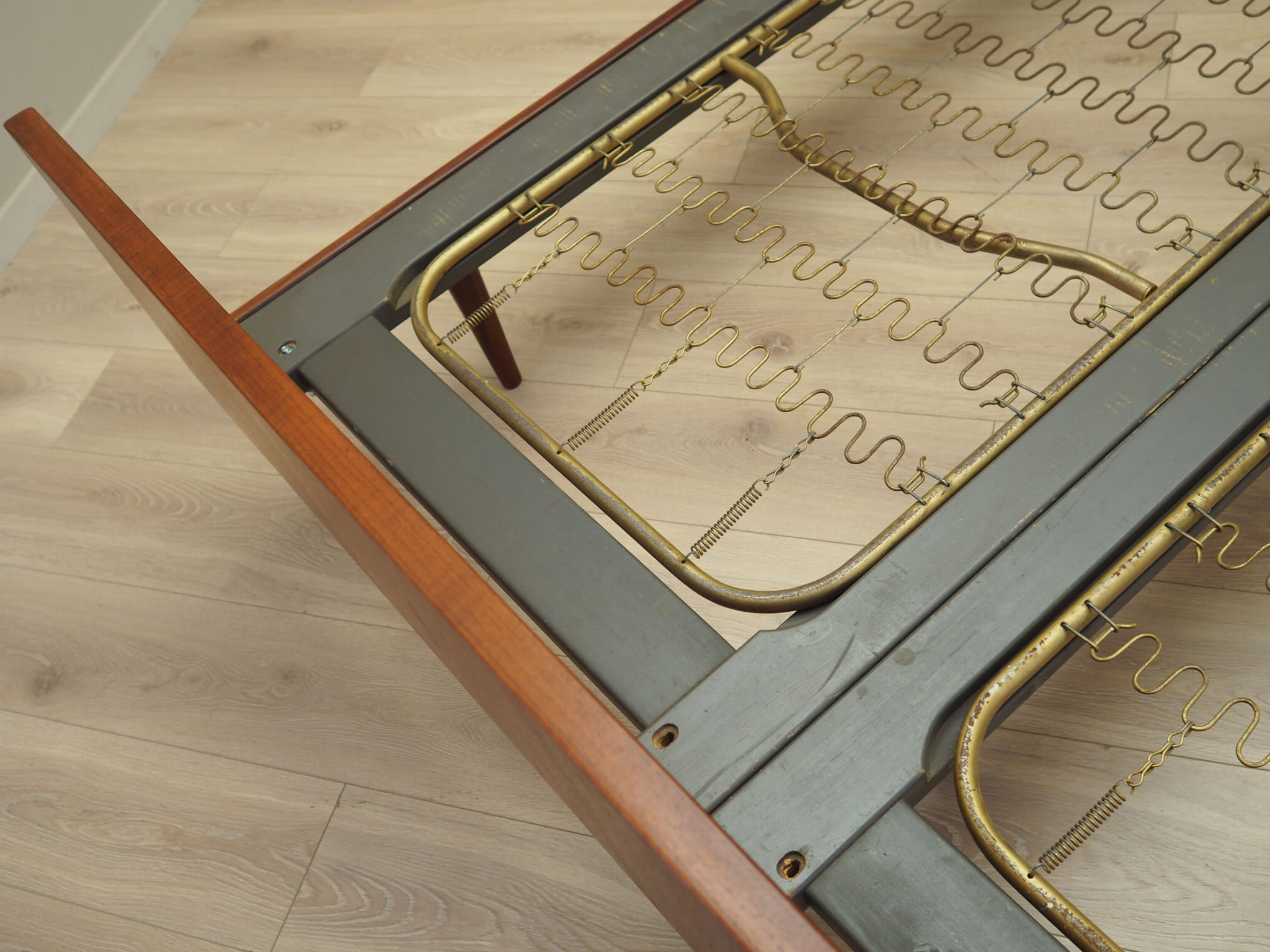 Vintage Bett Teakholz Braun 1960er Jahre