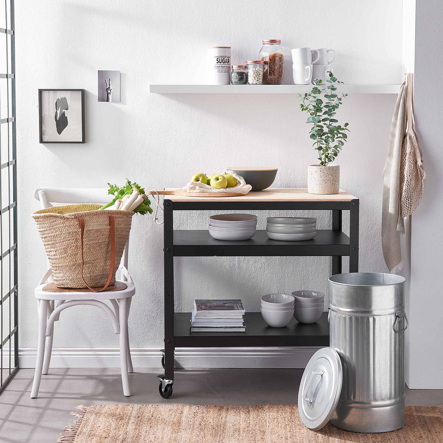 Mülltonne Oskar ZINC Zink Silber Silber