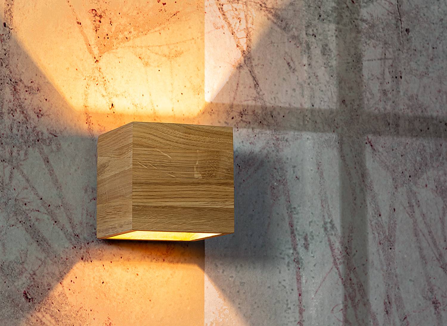 Block Wood Wandleuchte Eiche 1-flammig